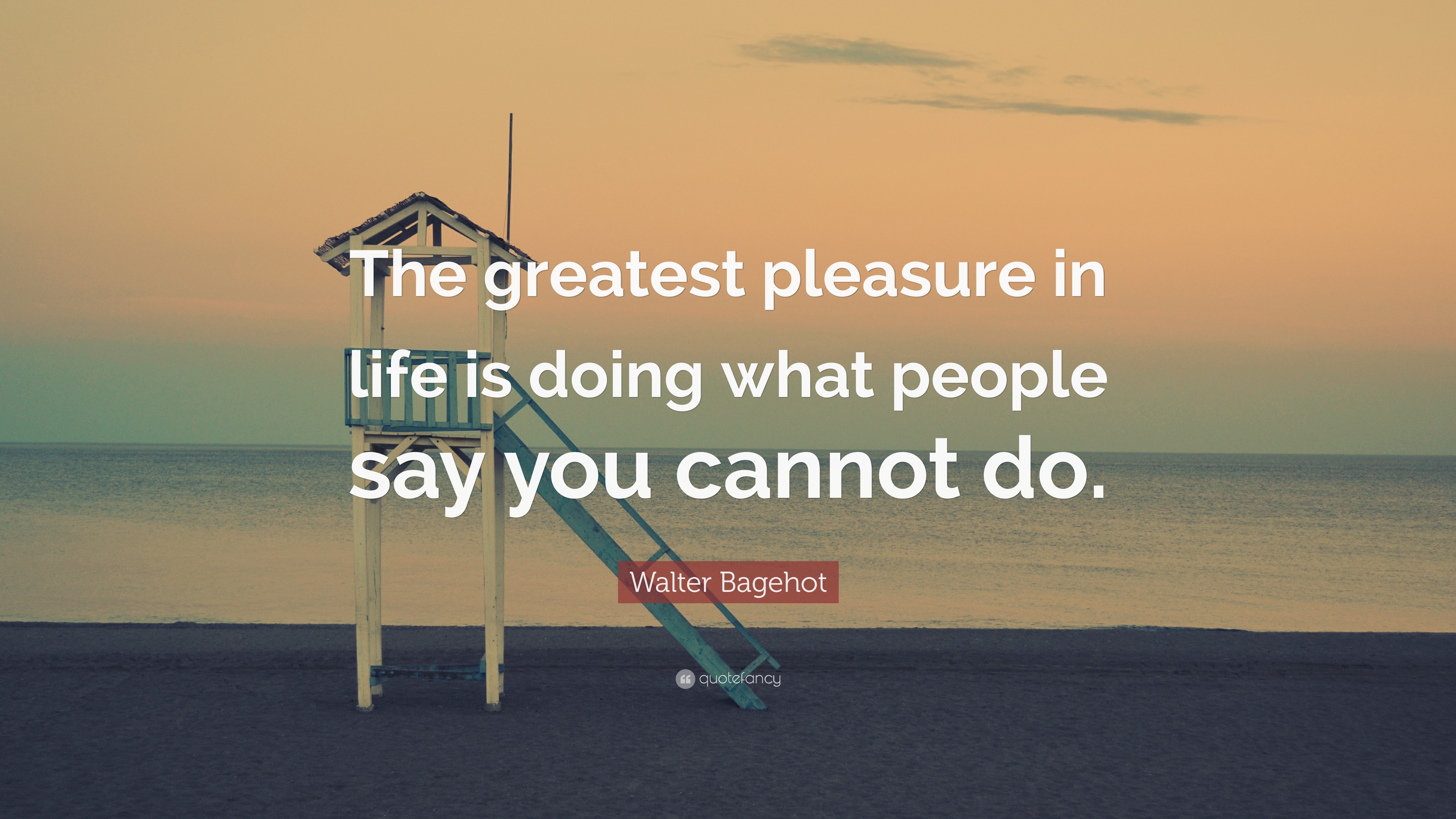 Walter Bagehot Quote “The greatest pleasure in life is doing what people say you