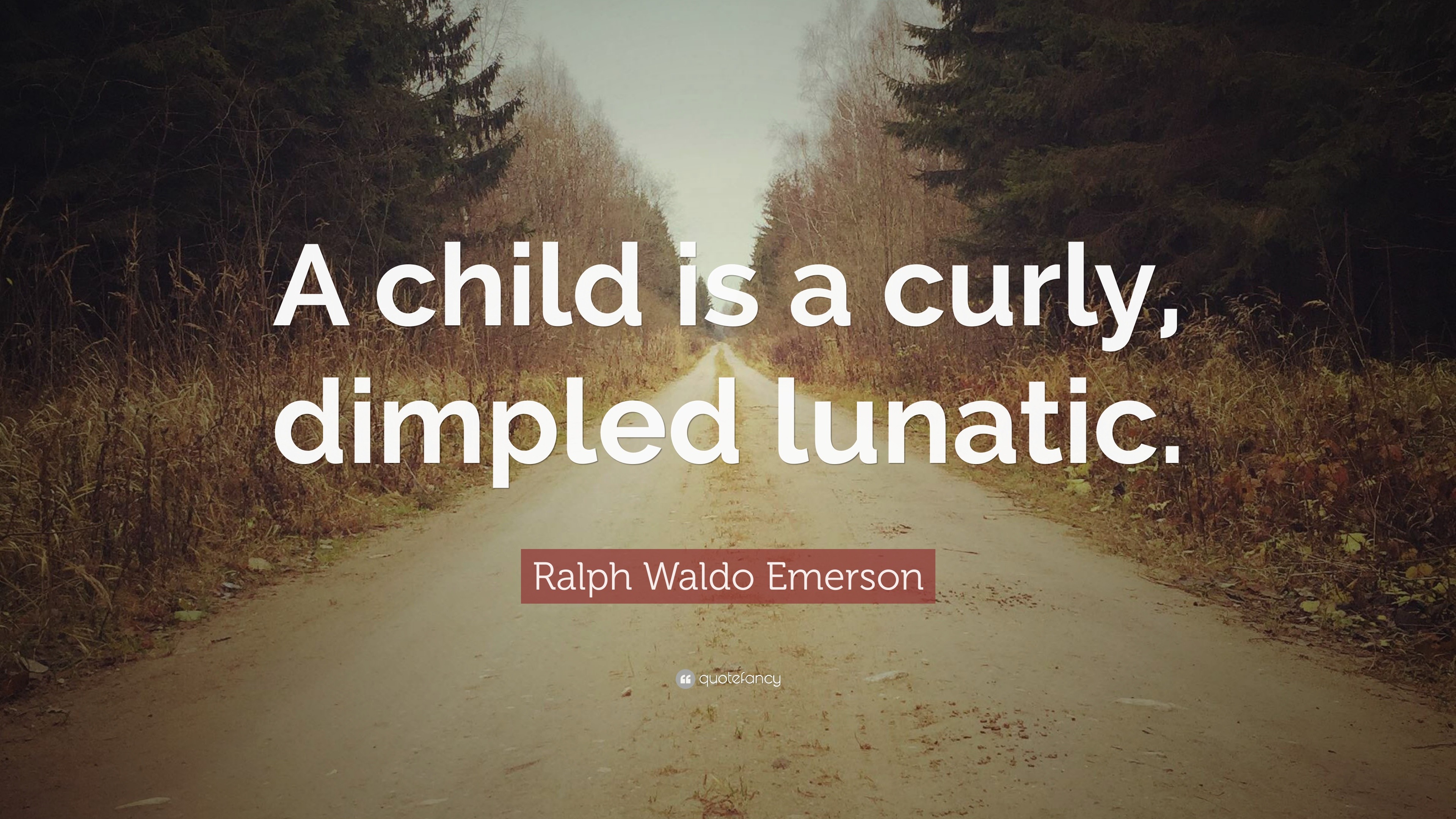 Ralph Waldo Emerson Quote: “A child is a curly, dimpled lunatic.”