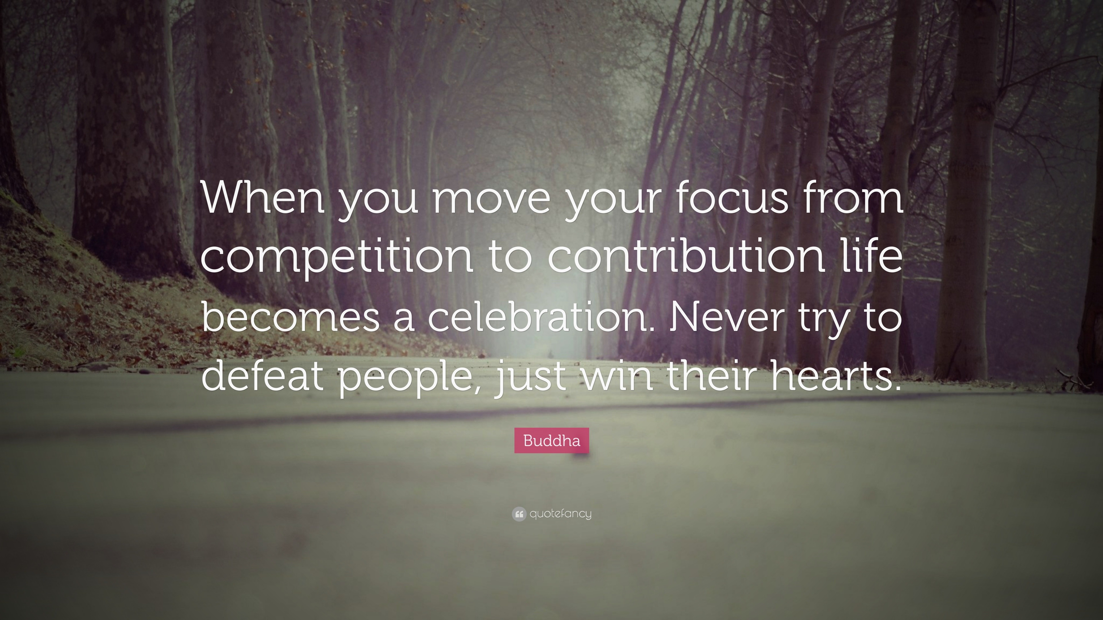 Buddha Quote: “When you move your focus from competition to