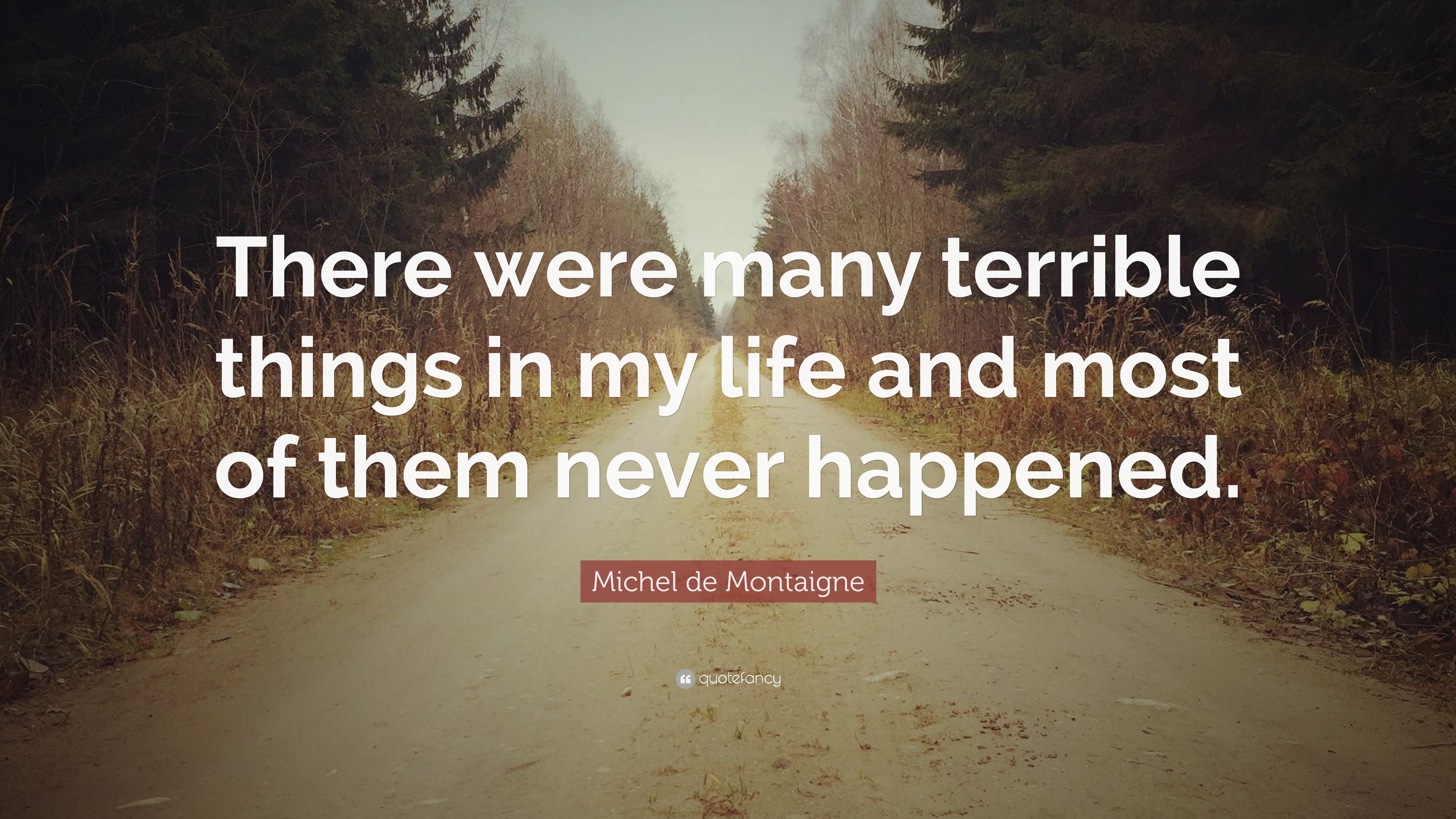 Michel de Montaigne Quote: “There were many terrible things in my life ...