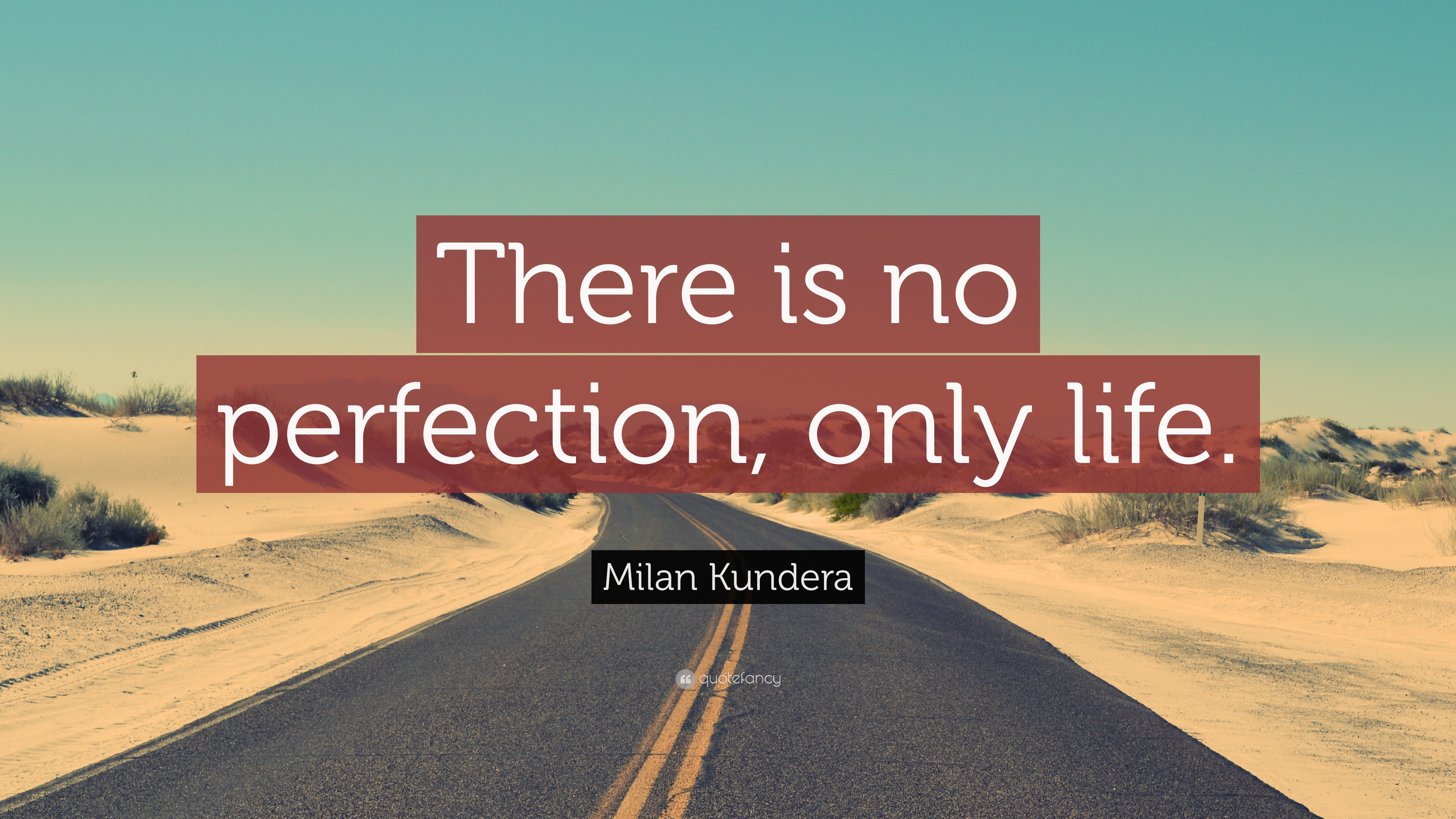 Milan Kundera Quote: “There is no perfection only life.”