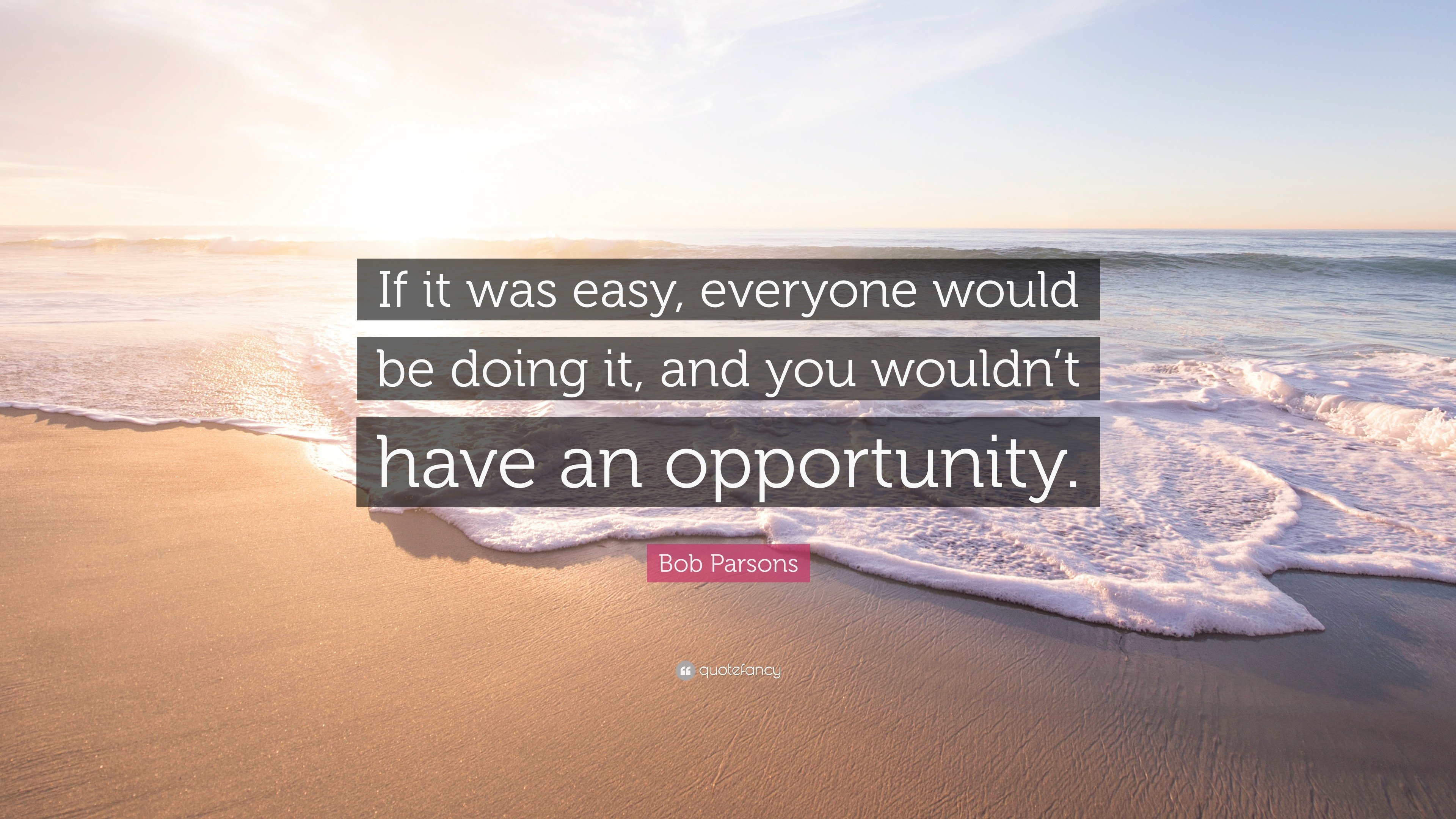 Bob Parsons Quote “If it was easy, everyone would be doing it, and you