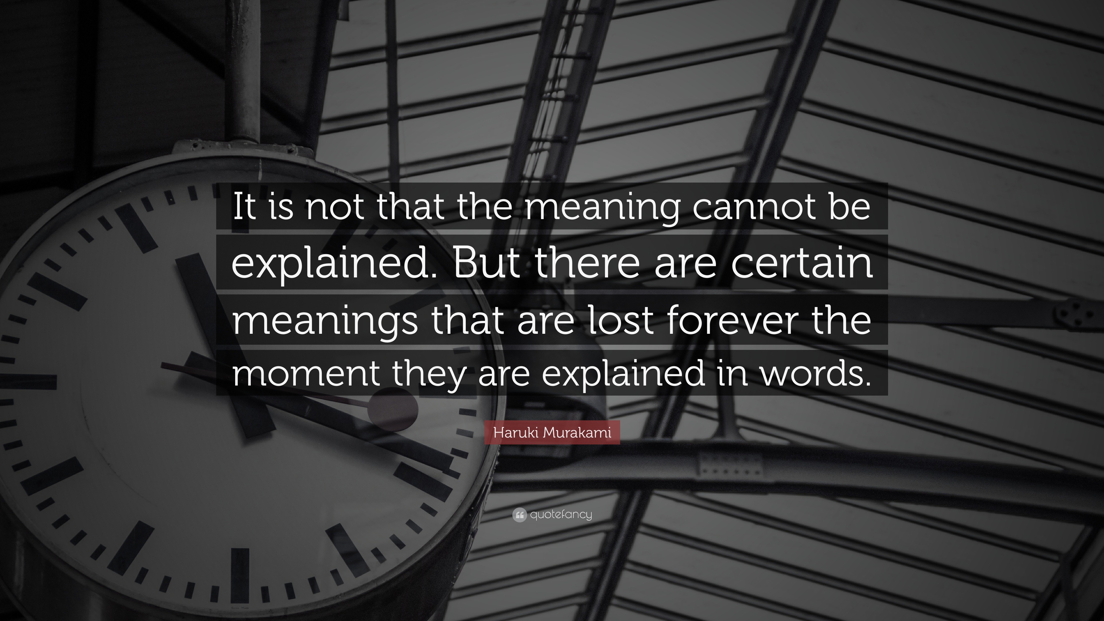 Haruki Murakami Quote “It is not that the meaning cannot be explained