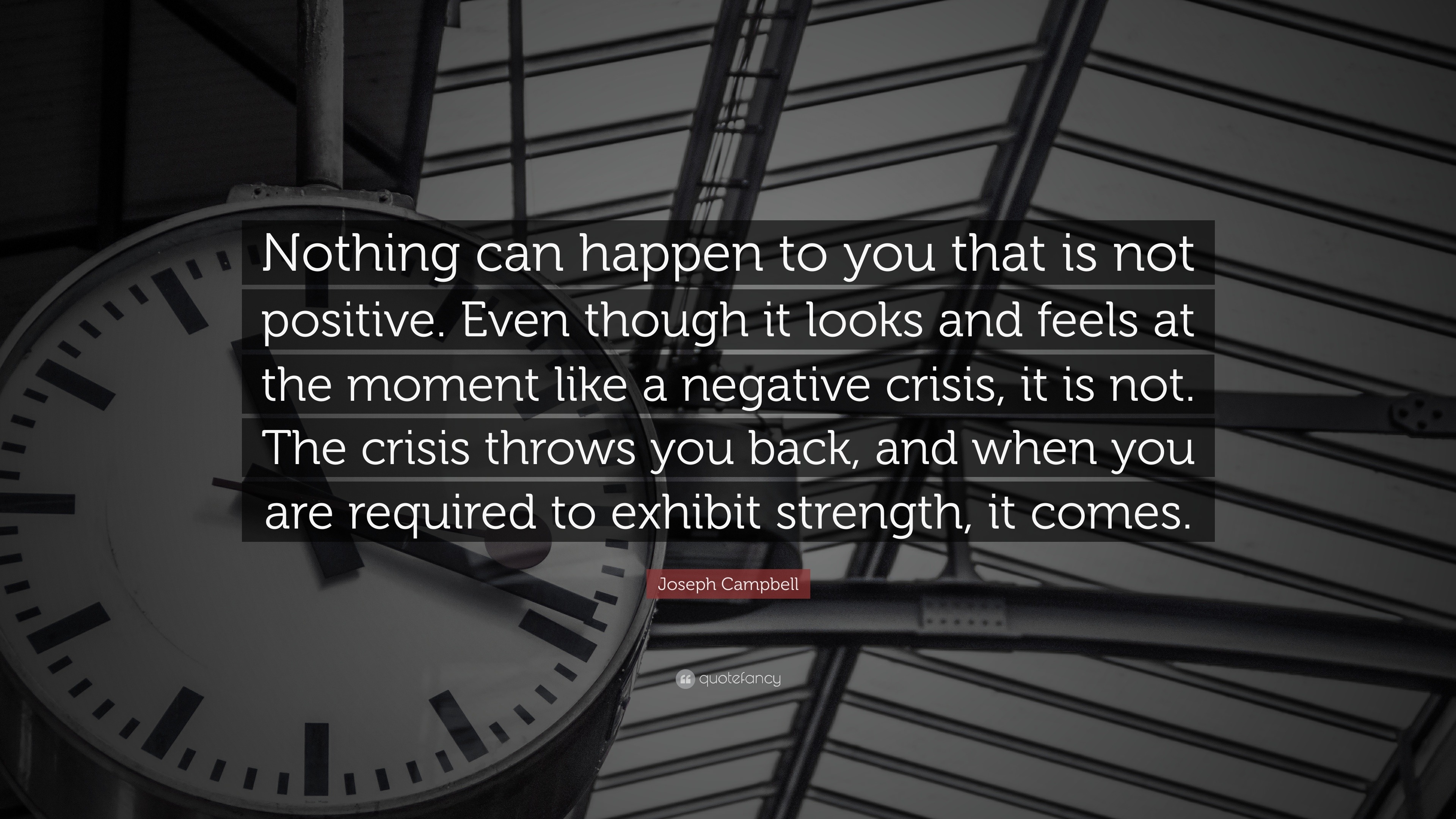 Joseph Campbell Quote: “Nothing can happen to you that is not positive ...