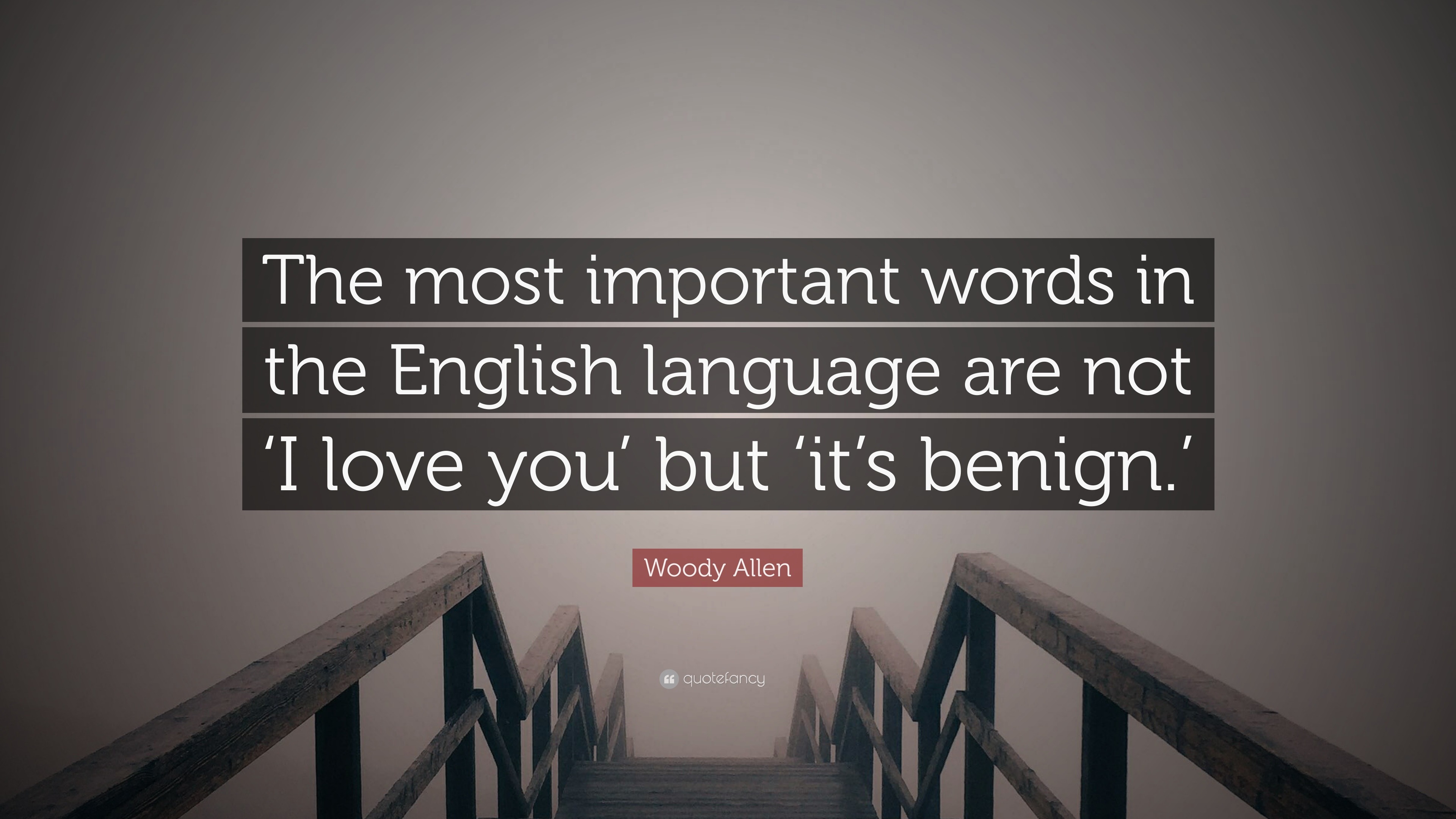 Woody Allen Quote: “The most important words in the English language ...