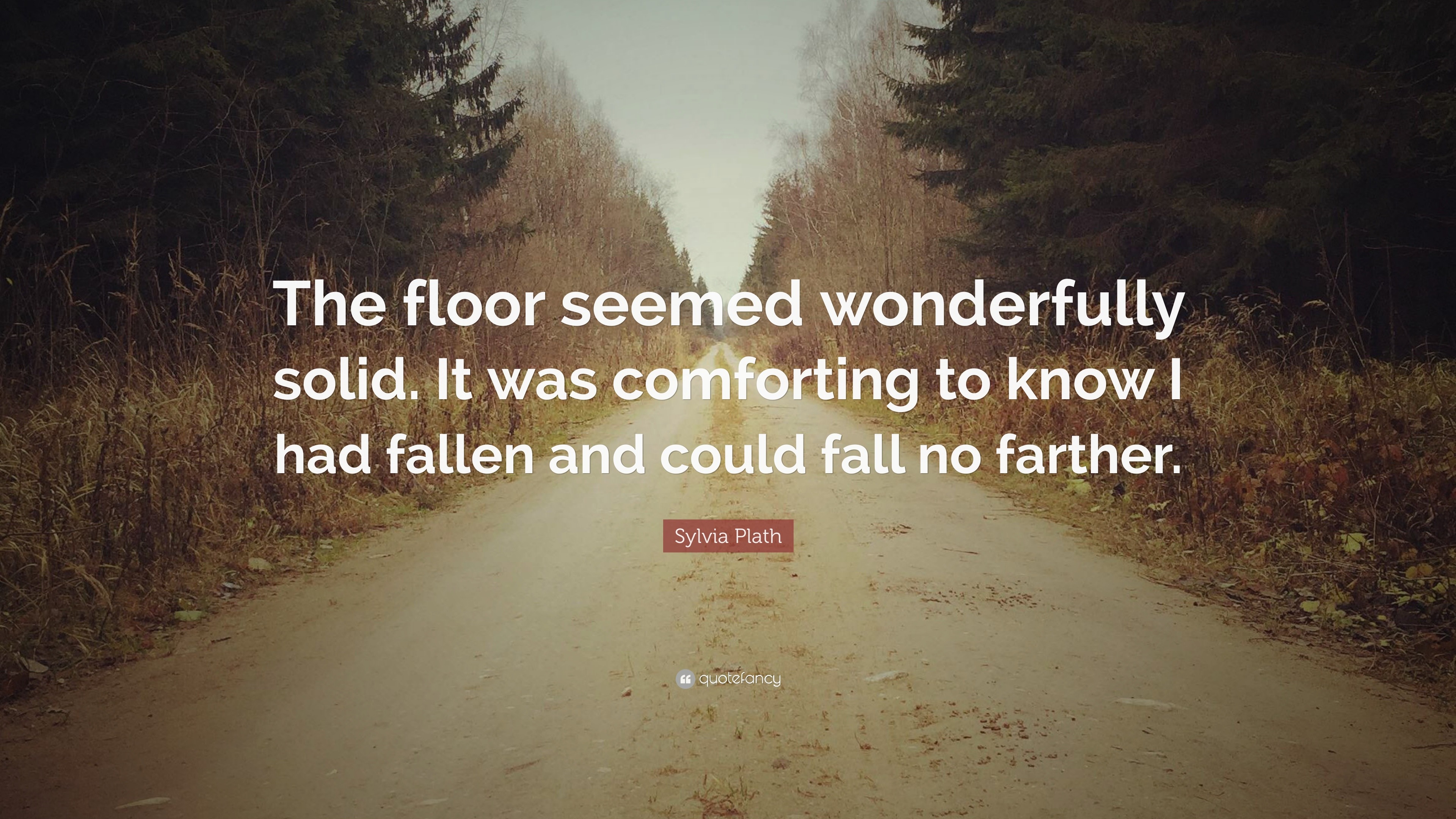 Sylvia Plath Quote: “The floor seemed wonderfully solid. It was