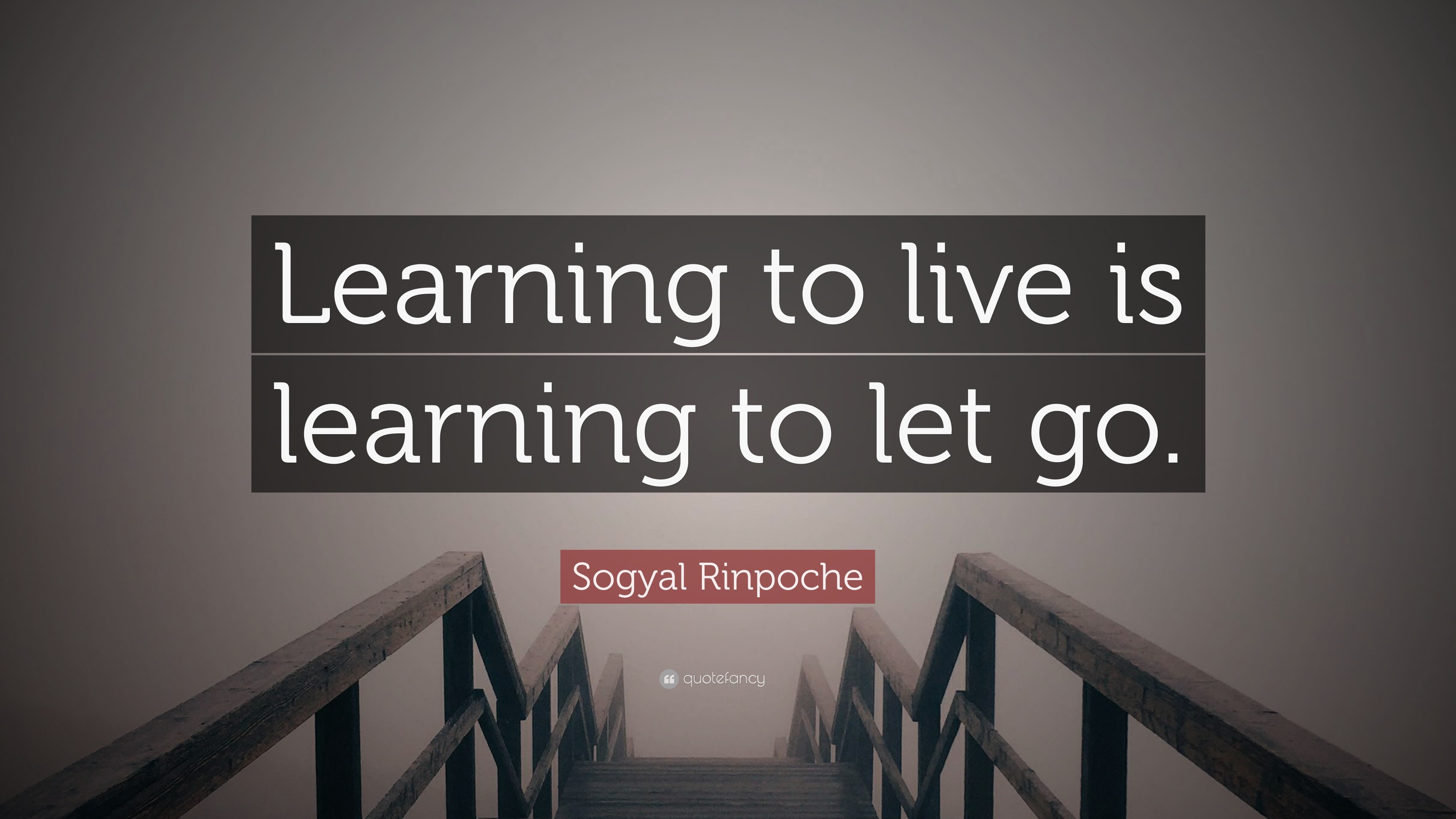 Sogyal Rinpoche Quote: “Learning to live is learning to let go.”