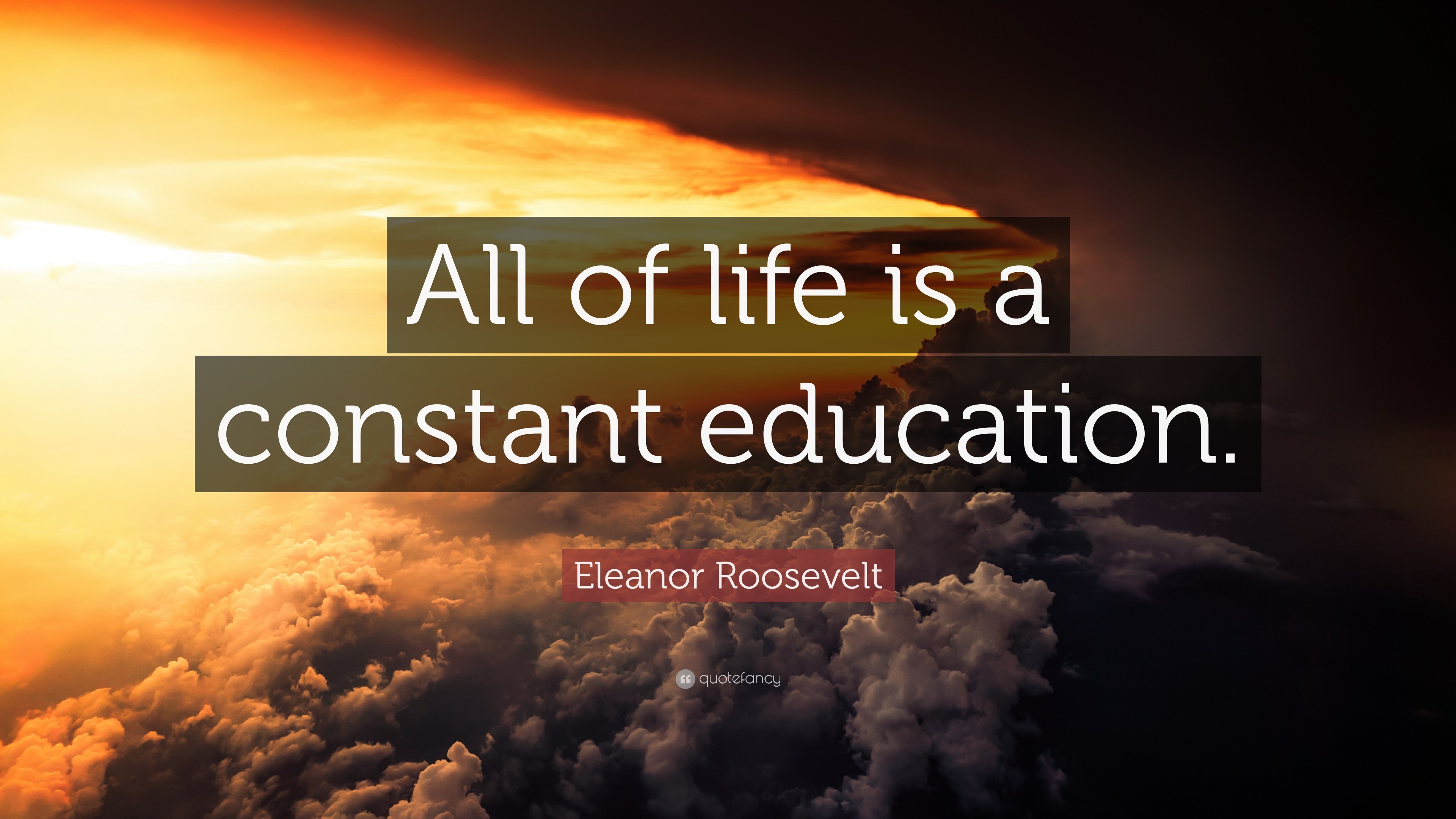 Eleanor Roosevelt Quote: “All of life is a constant education.”