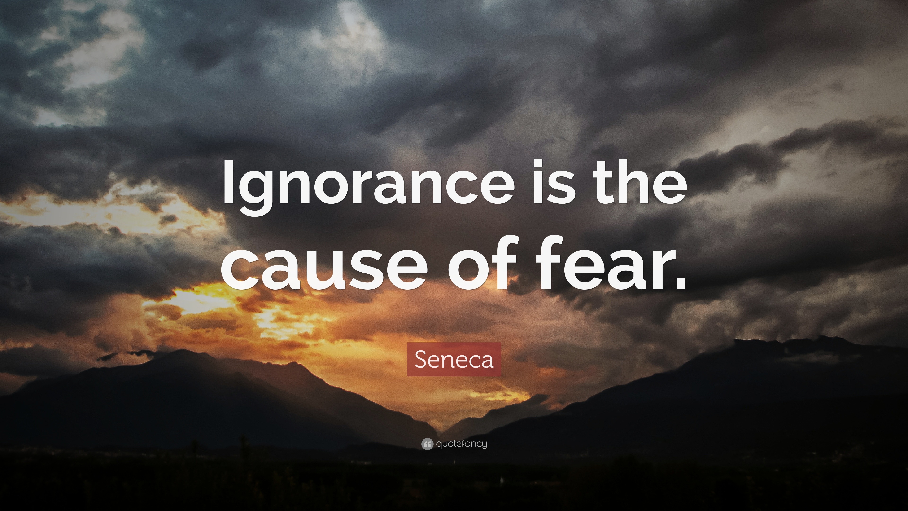 Seneca Quote “Ignorance is the cause of fear.” (18