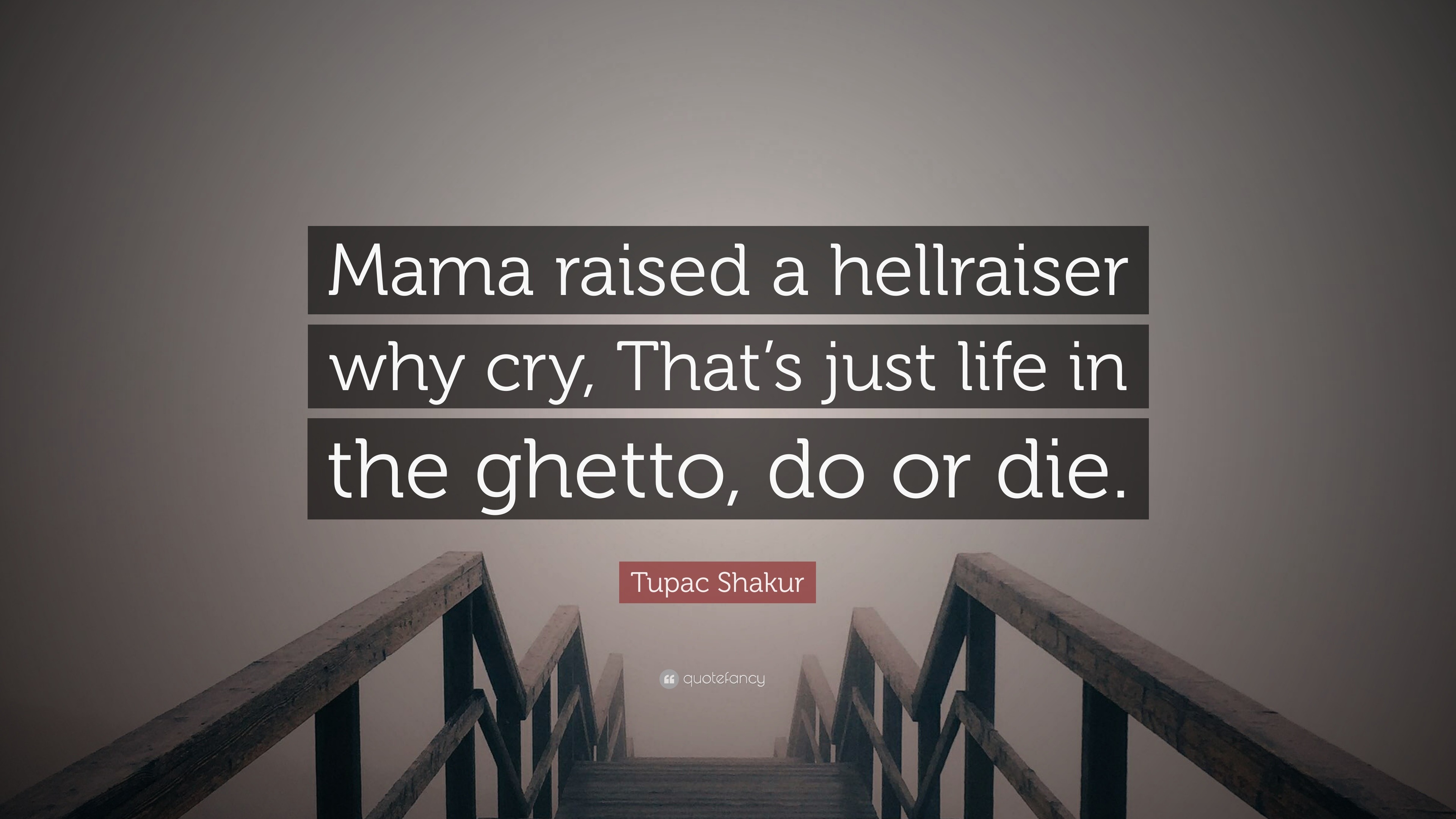 Tupac Shakur Quote “Mama raised a hellraiser why cry That s just life in