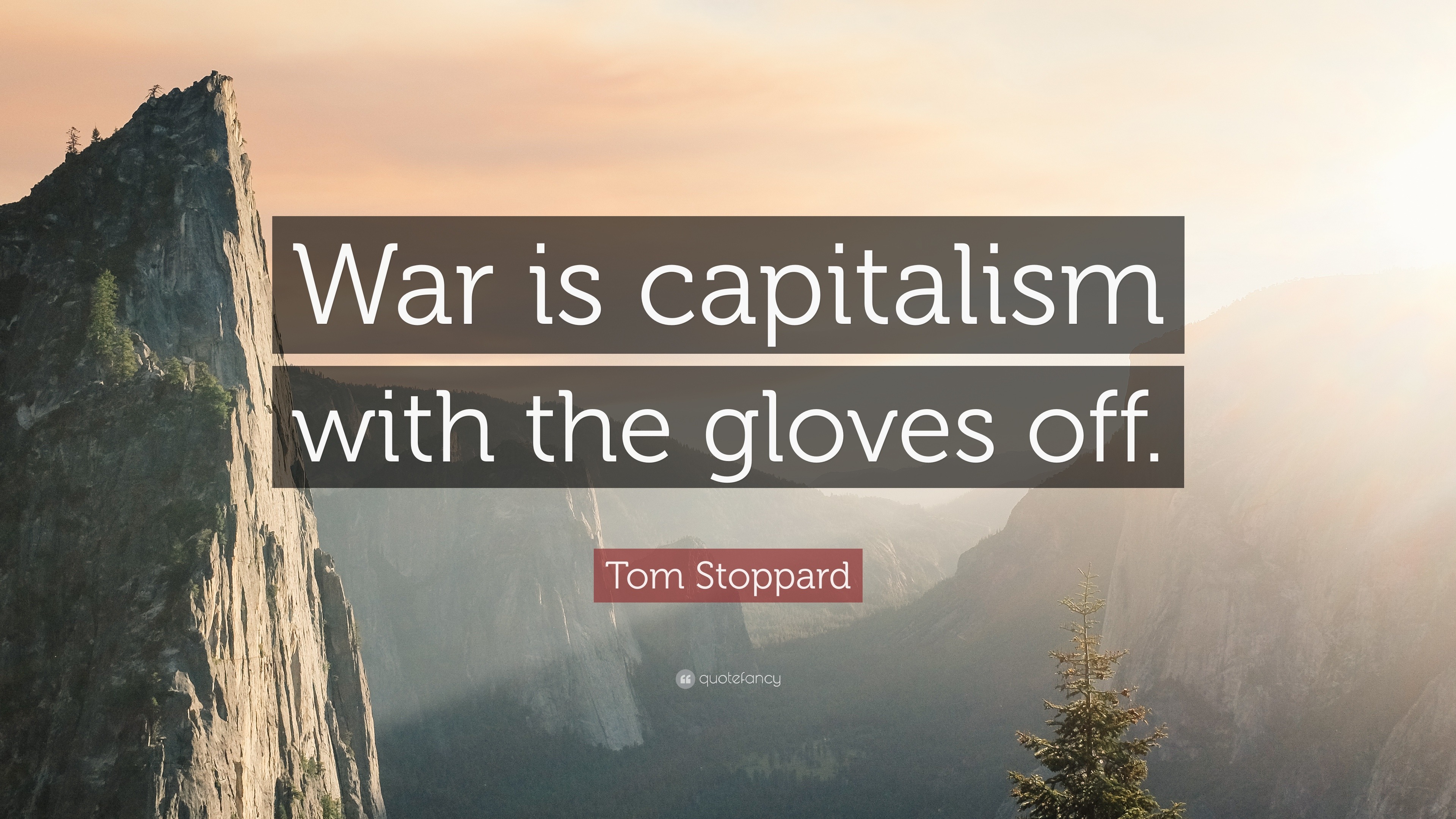 Tom Stoppard Quote: “War is capitalism with the gloves off.”