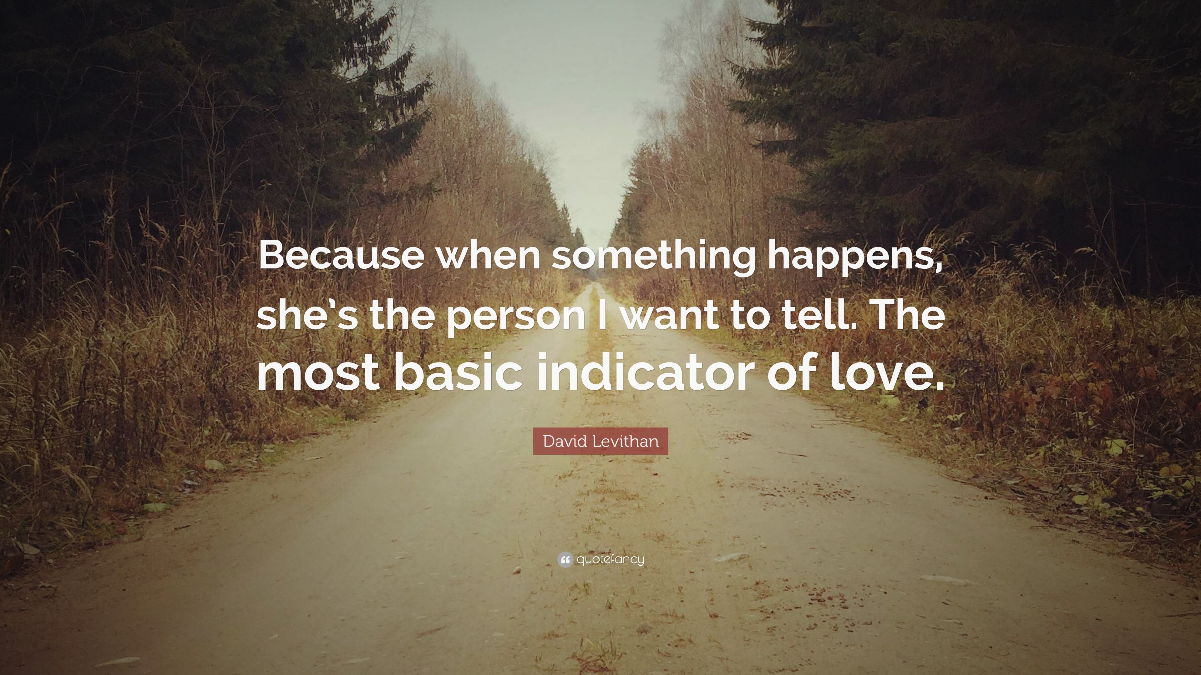 David Levithan Quote: “Because when something happens, she’s the person ...