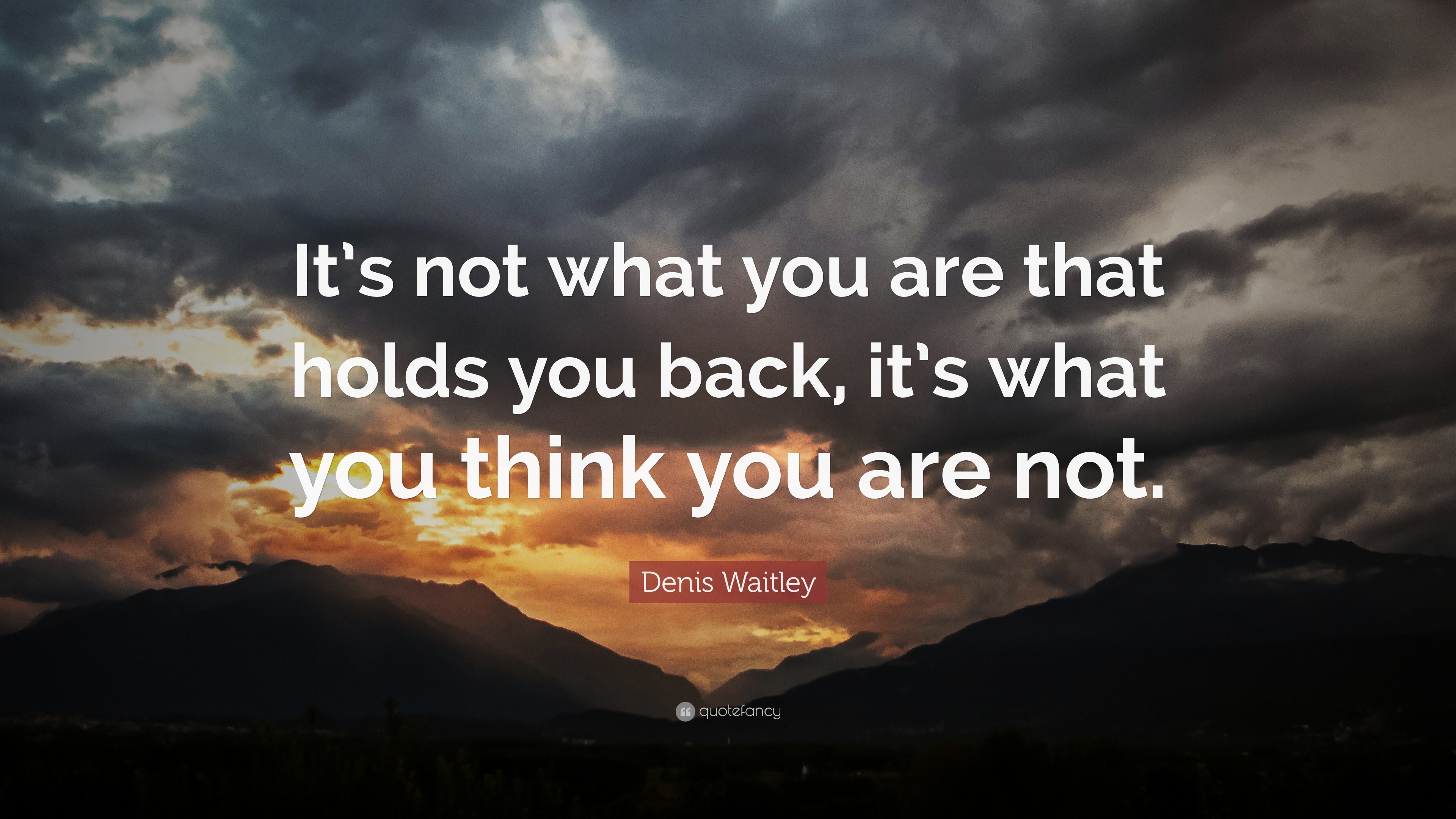Denis Waitley Quote “It s not what you are that holds you back it s