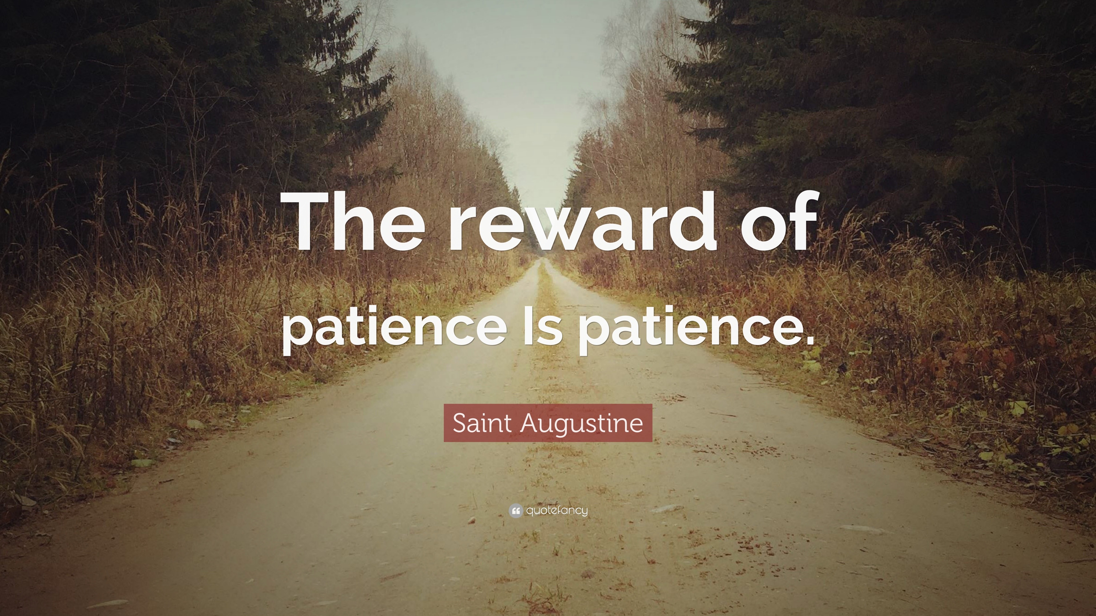 Saint Augustine Quote “The reward of patience Is patience.”