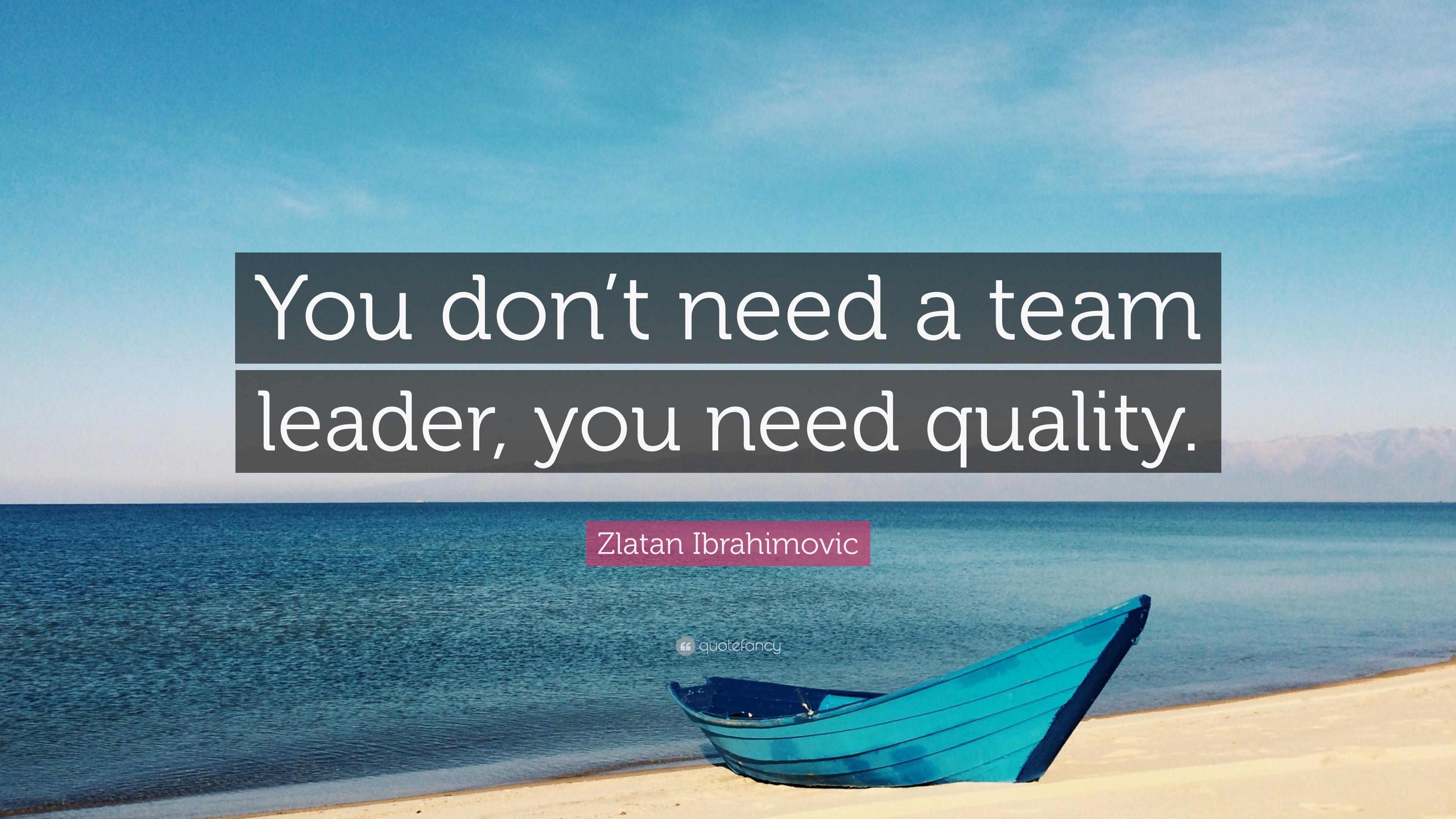 Zlatan Ibrahimovic Quote: “You don’t need a team leader, you need quality.”