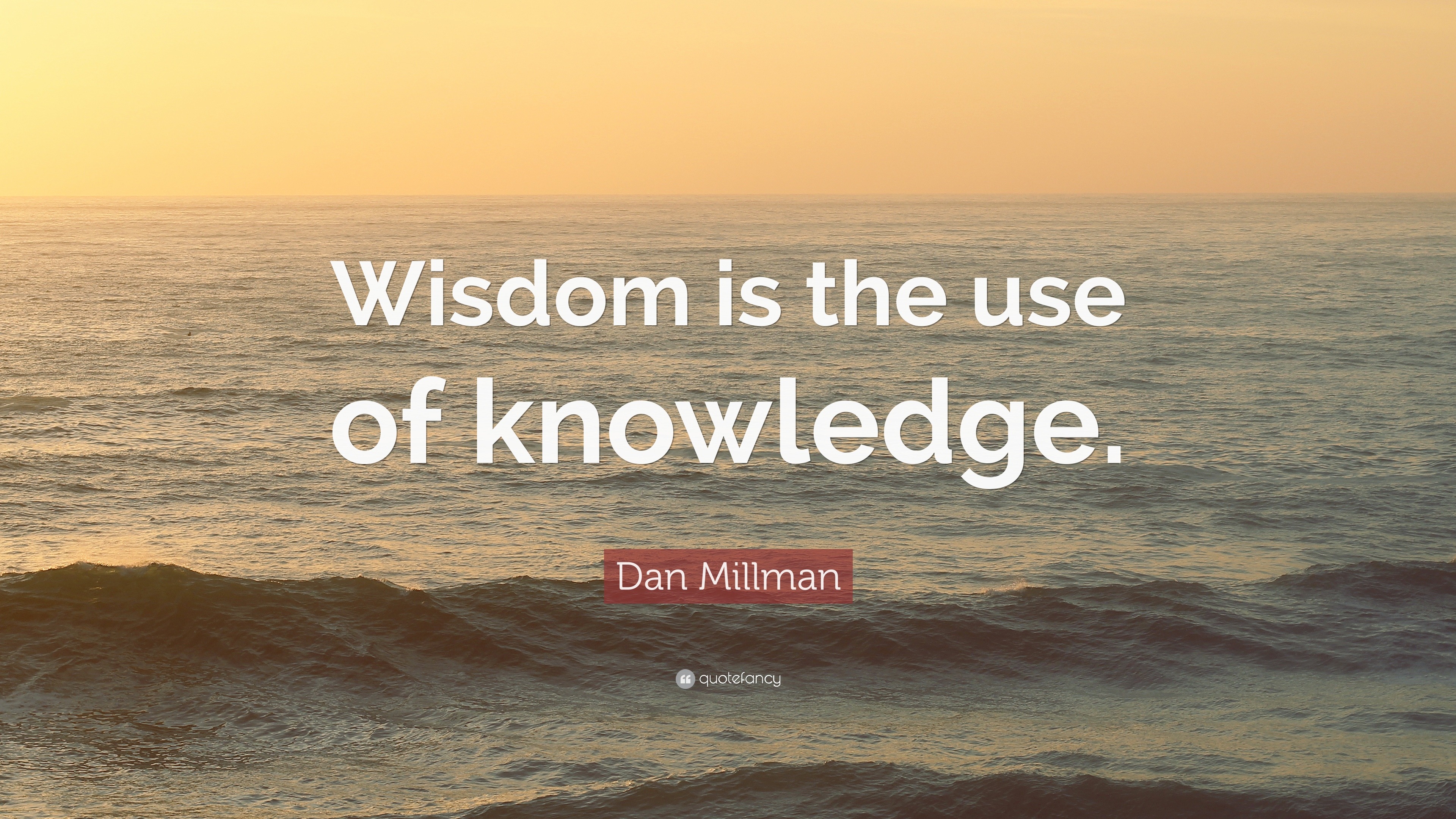 Dan Millman Quote: “Wisdom is the use of knowledge.”