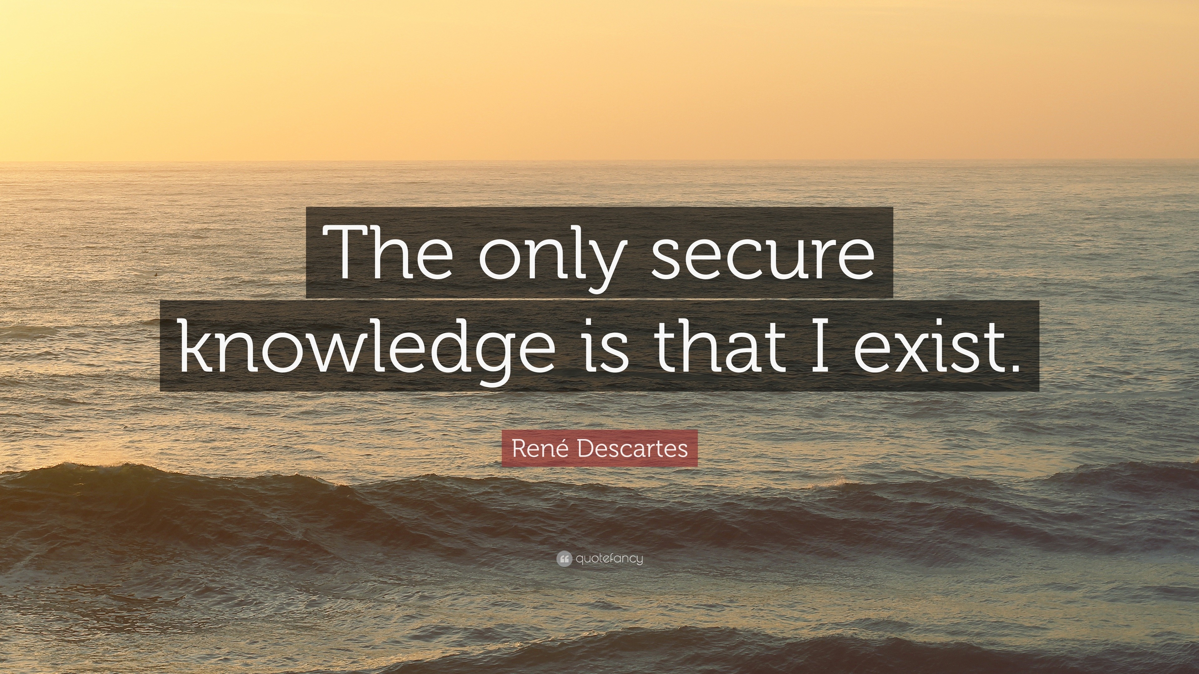 The only secure knowledge is that I exist. 