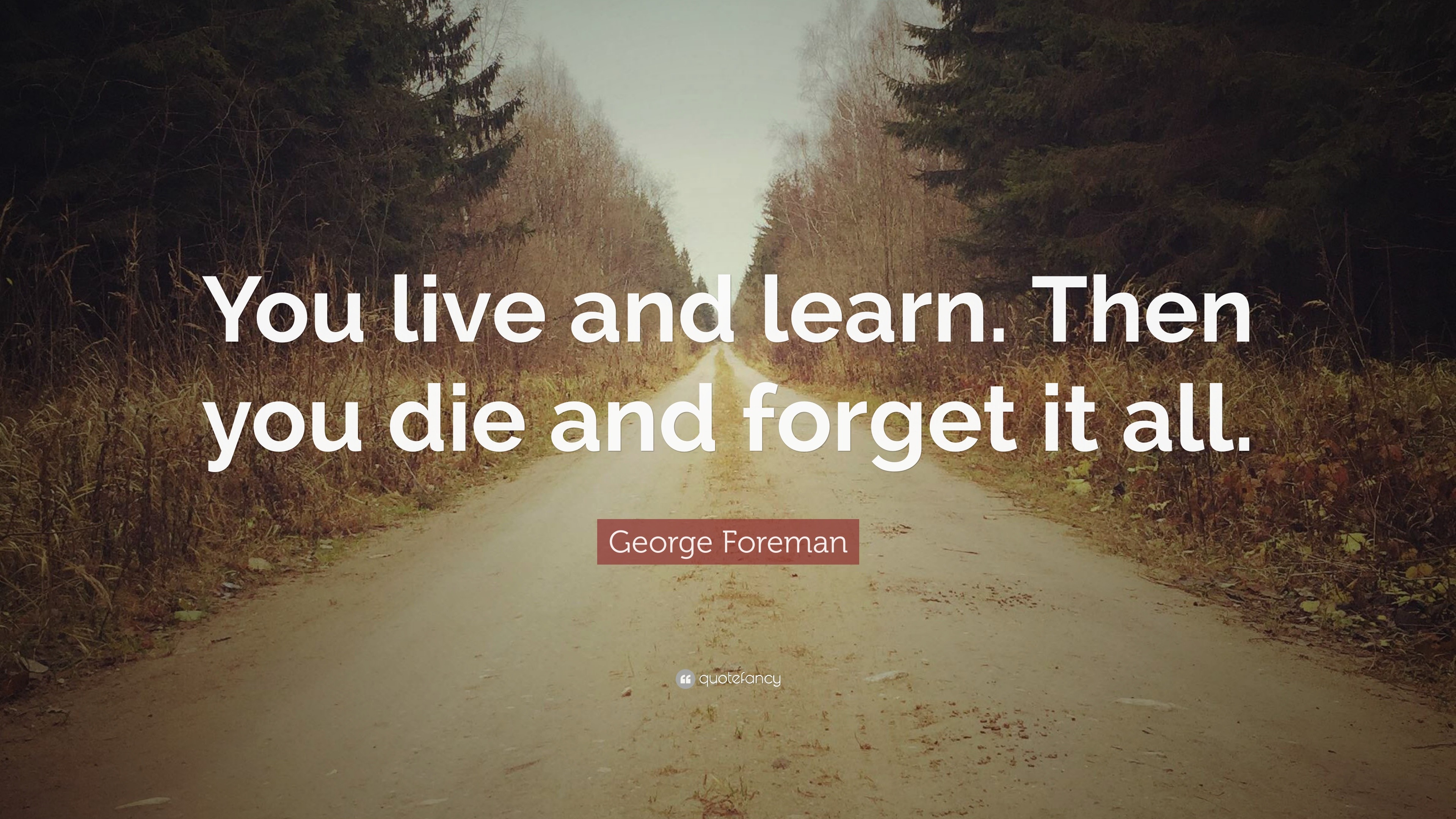 George Foreman Quote: “You live and learn. Then you die and forget it all.”