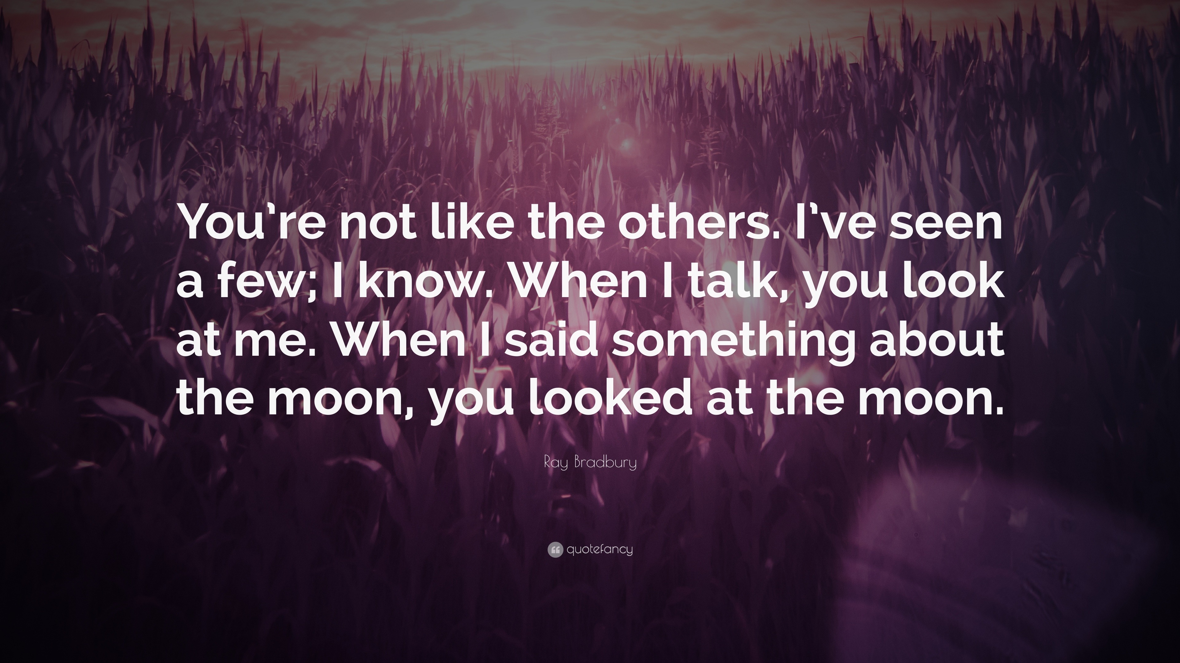 Ray Bradbury Quote: “You’re not like the others. I’ve seen a few; I ...