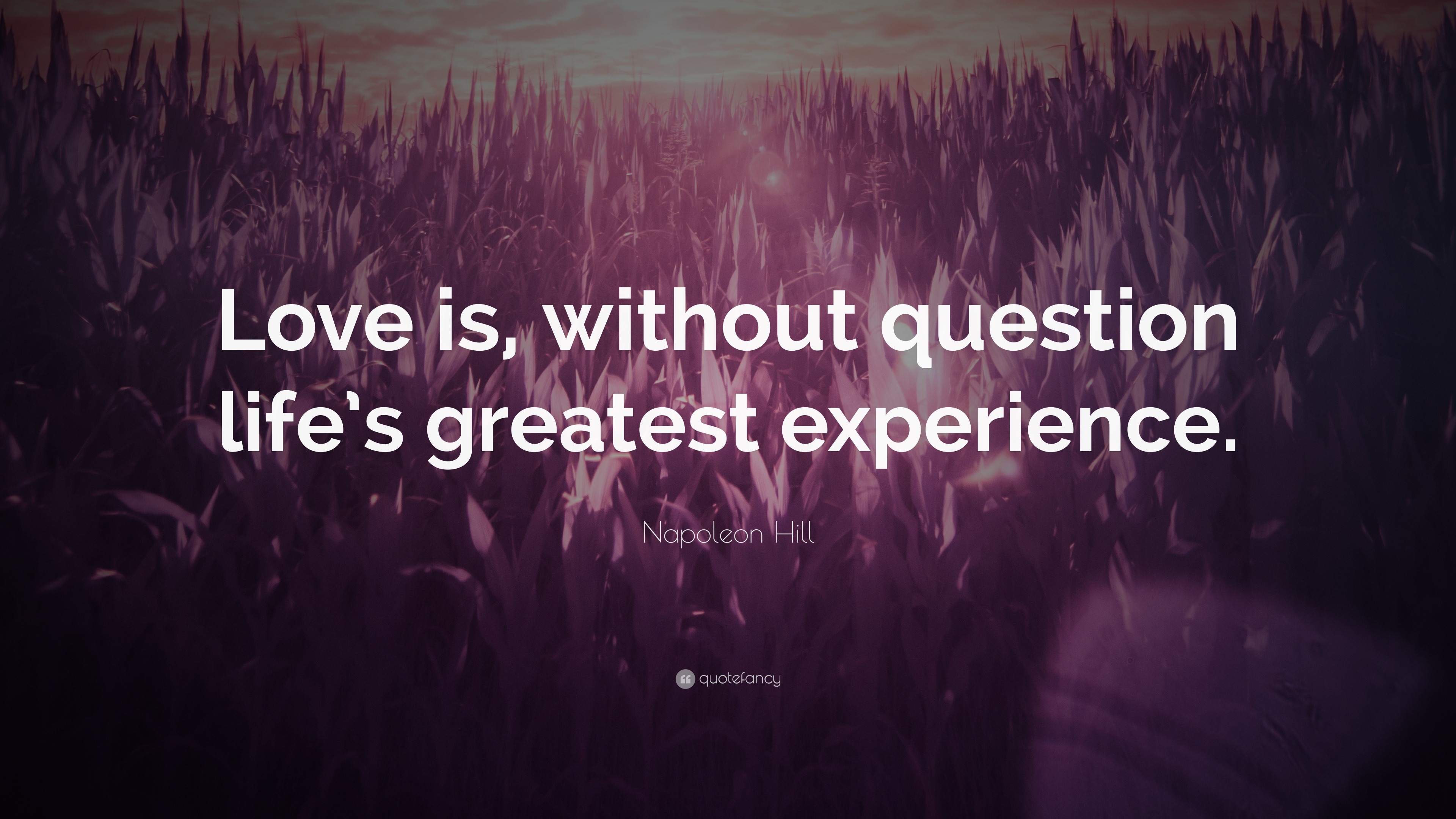 Napoleon Hill Quote: “Love is, without question life’s greatest ...