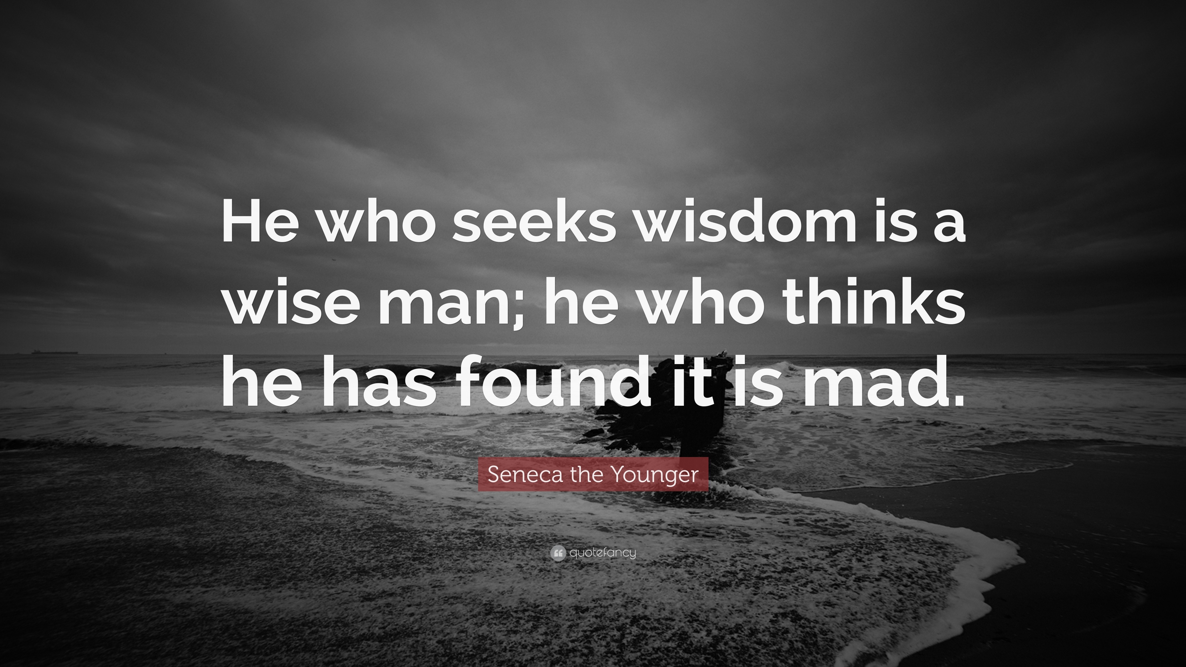 Seneca the Younger Quote: “He who seeks wisdom is a wise man; he who ...