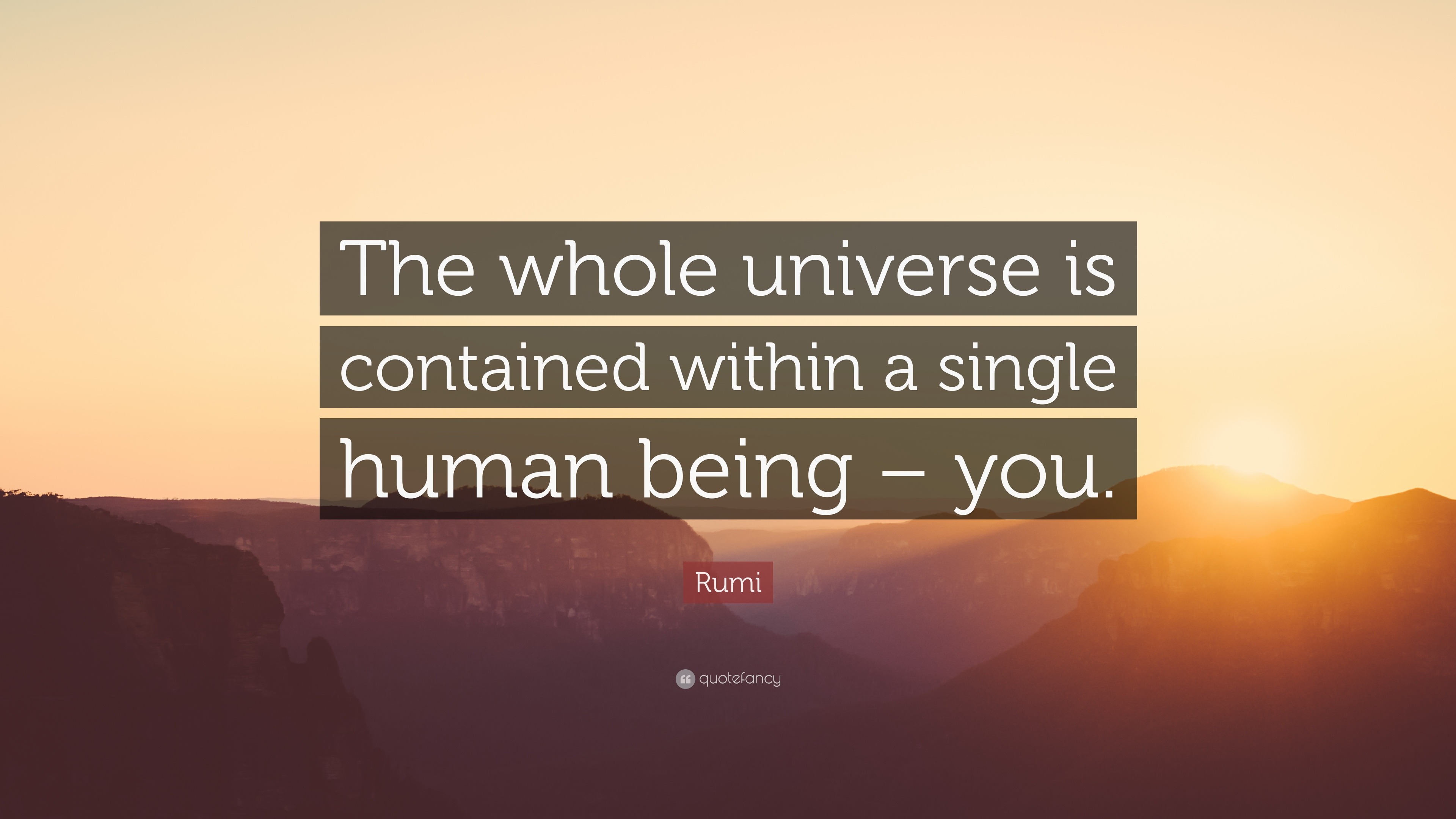 Rumi Quote “The whole universe is contained within a single human