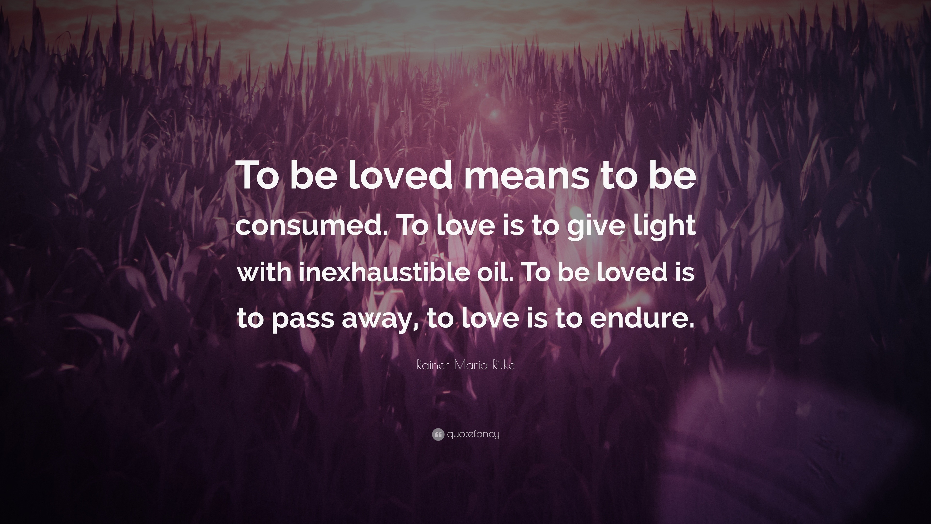 Rainer Maria Rilke Quote: “To be loved means to be consumed. To love is ...