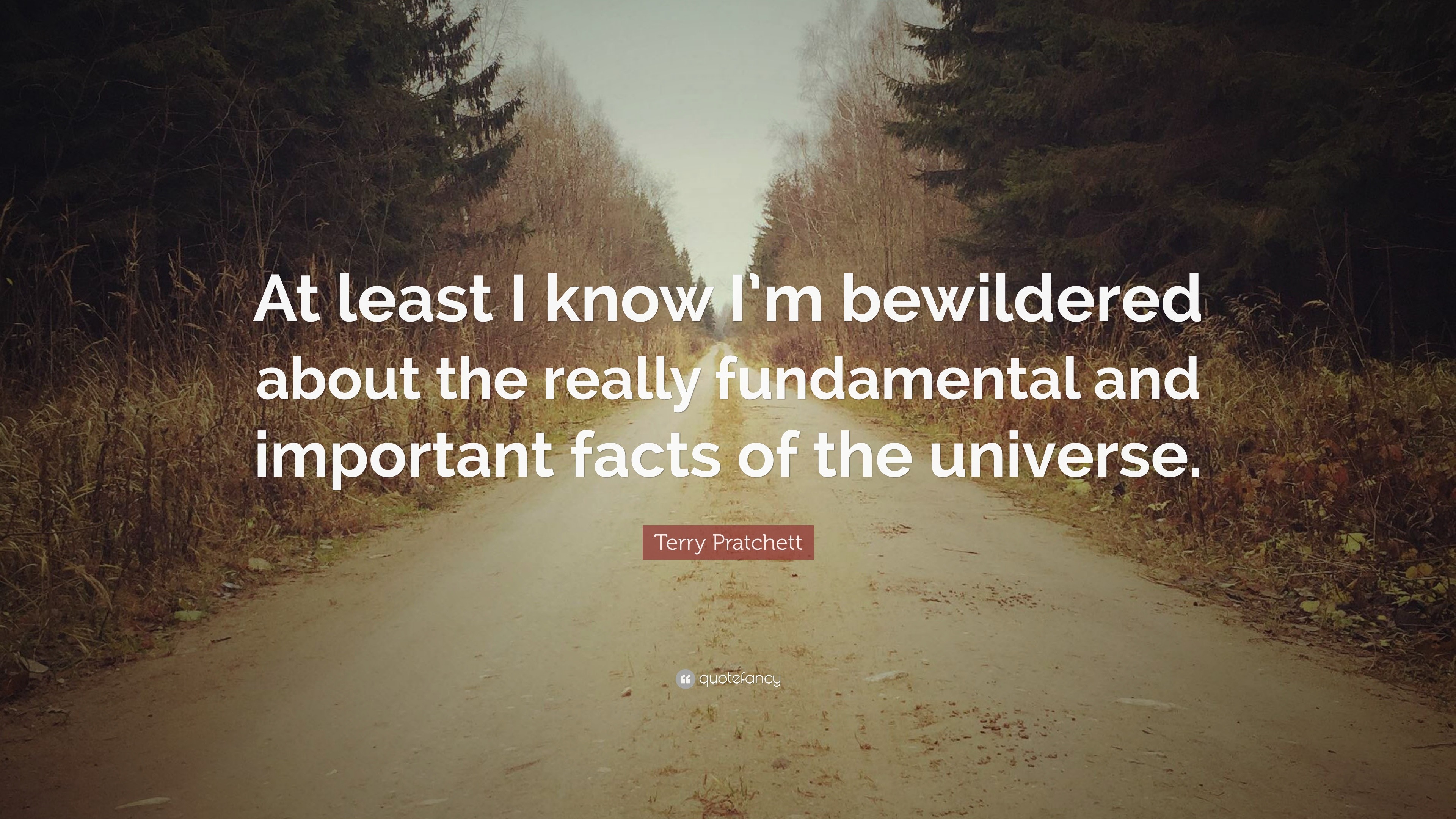 Terry Pratchett Quote: “At least I know I’m bewildered about the really ...