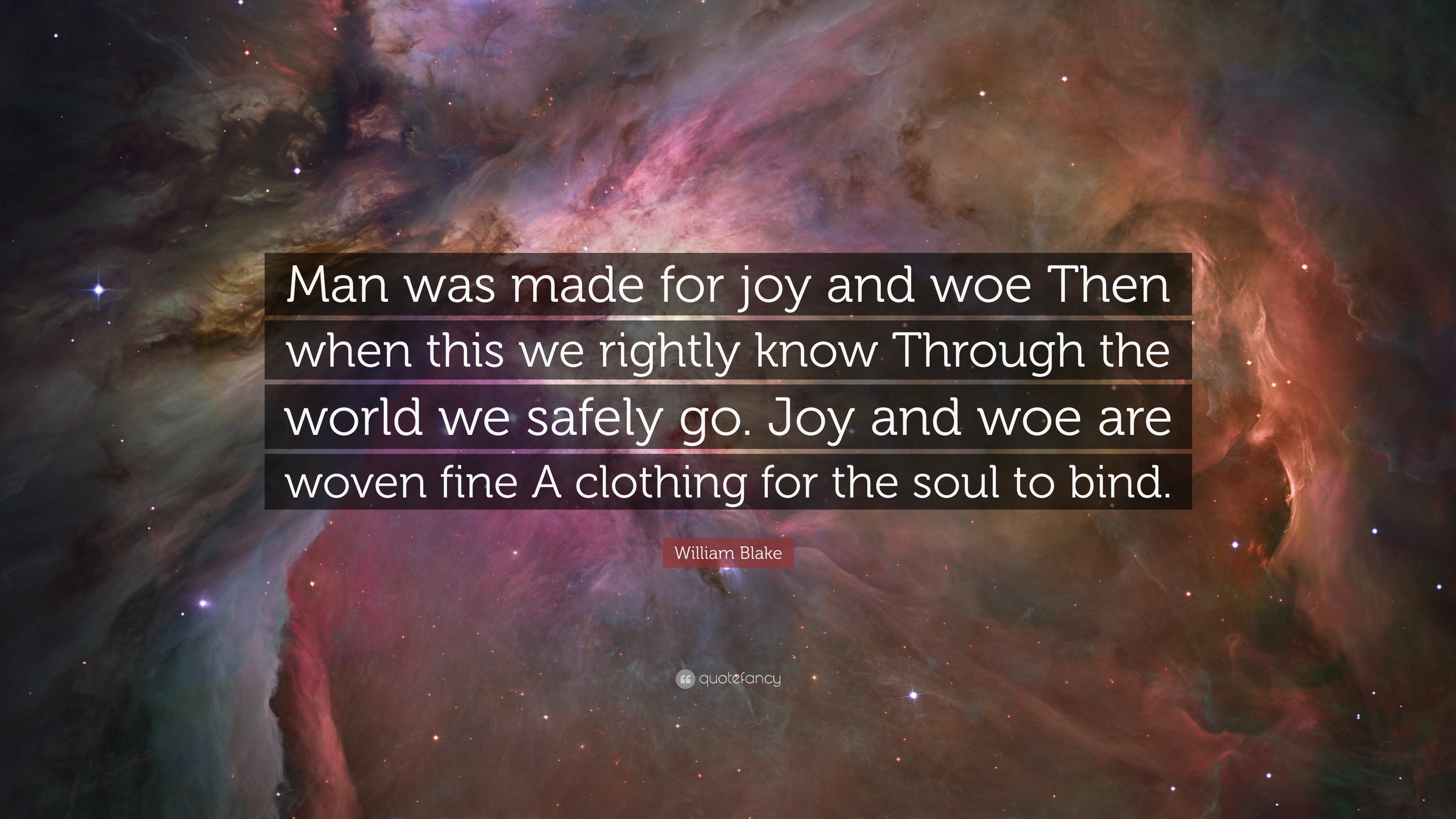 William Blake Quote Man Was Made For Joy And Woe Then When This We