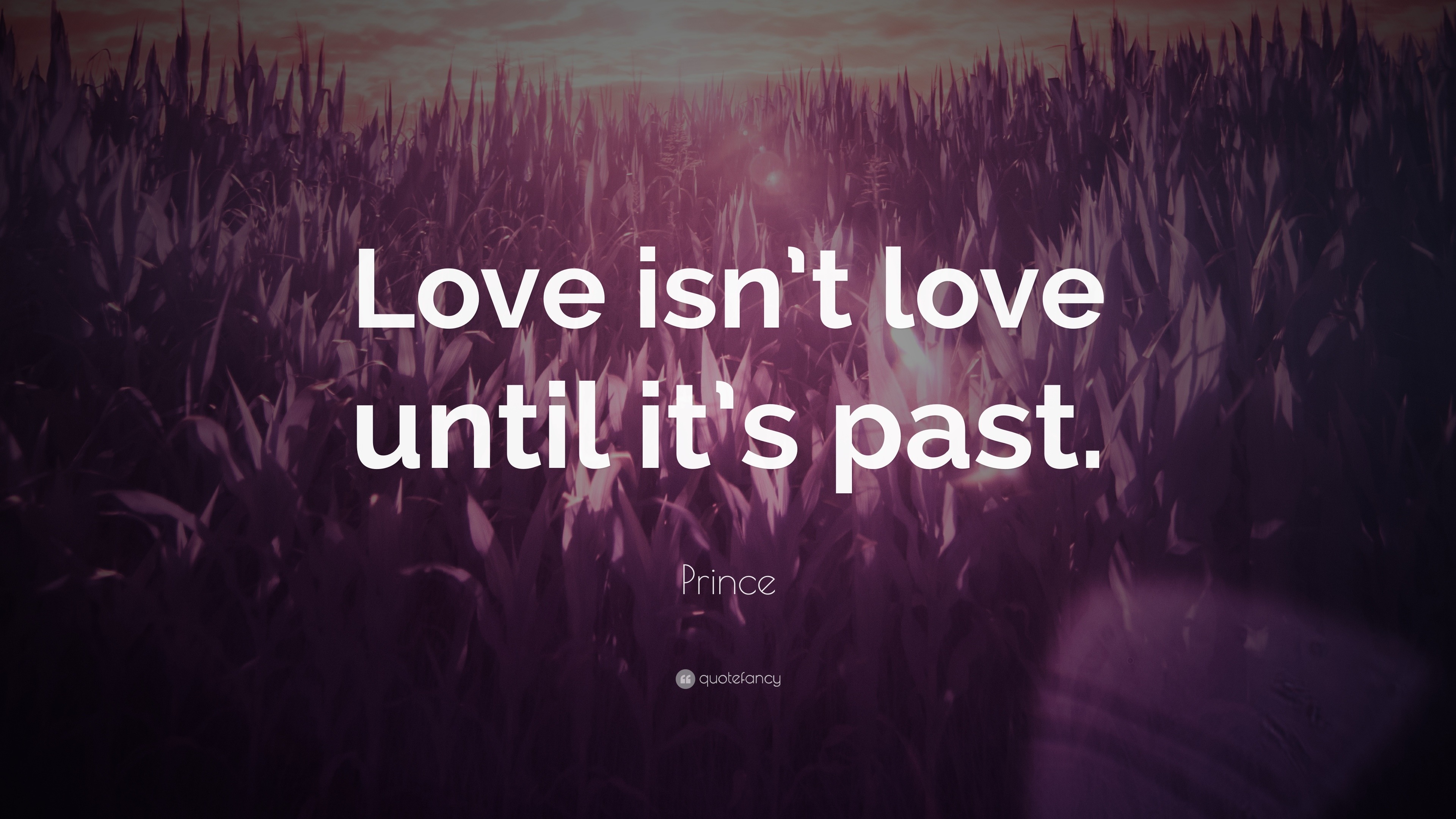 Prince Quote: “Love isn’t love until it’s past.”