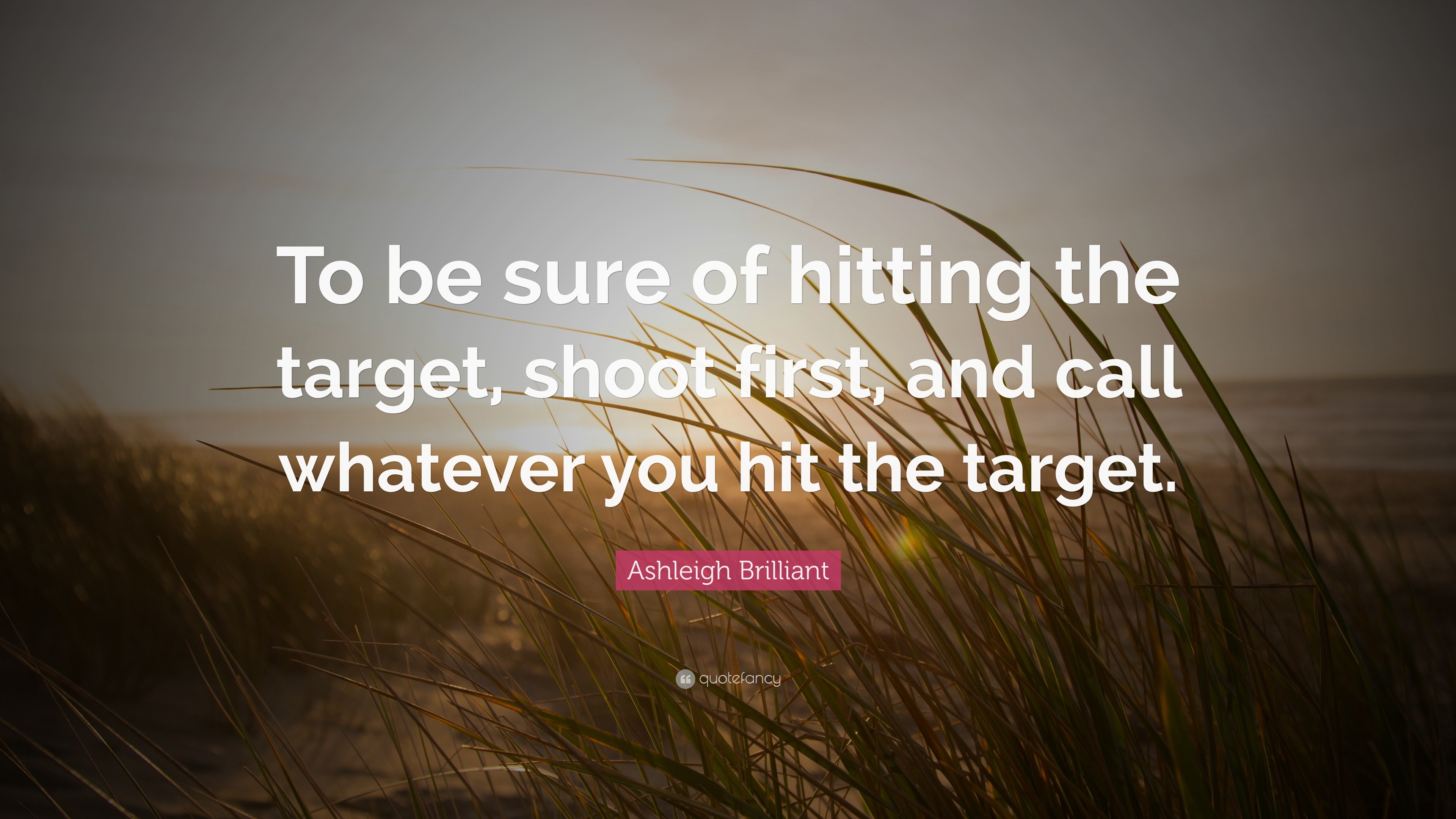 Ashleigh Brilliant Quote: “To Be Sure Of Hitting The Target, Shoot ...