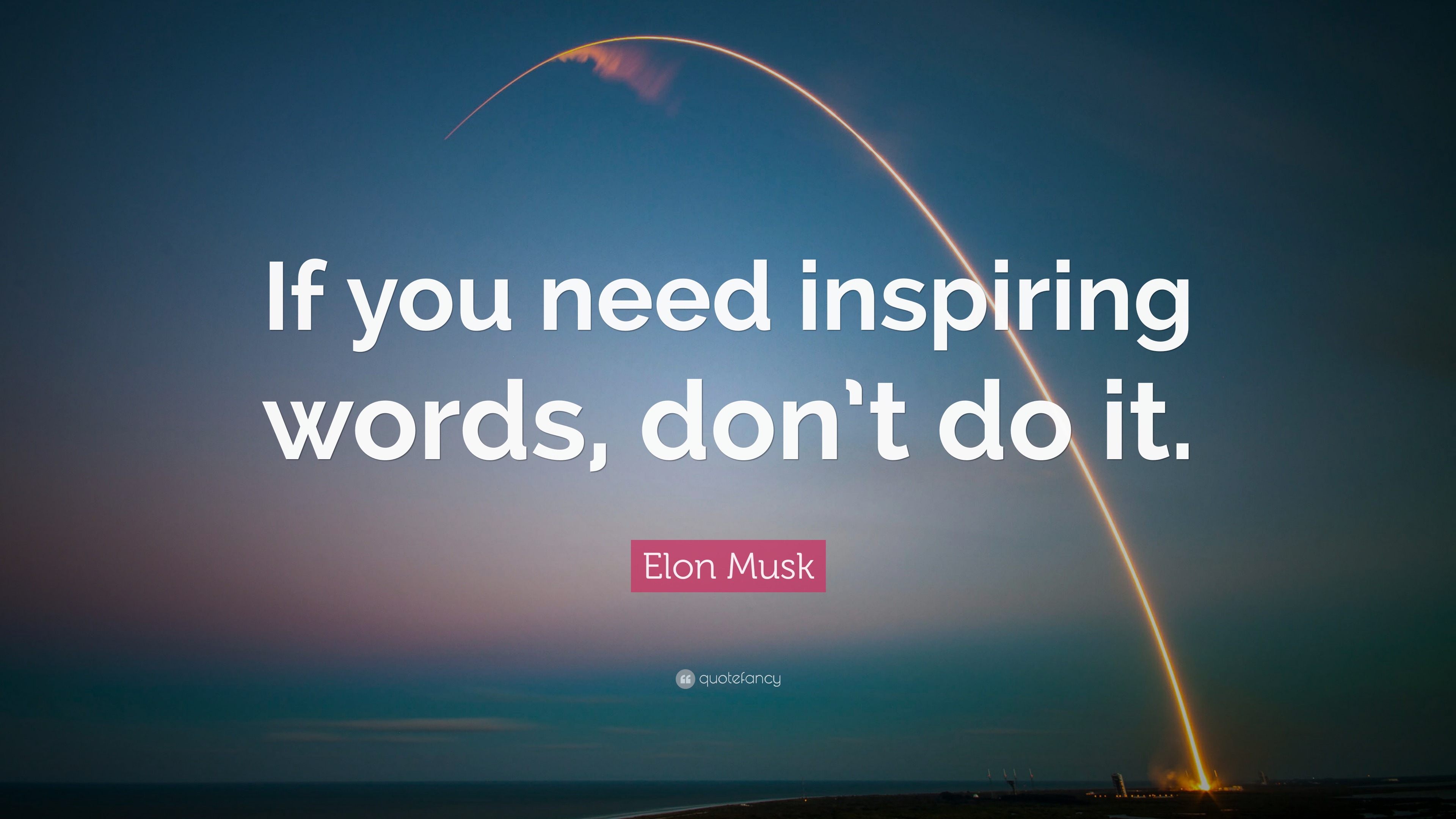 Elon Musk Quote: “If you need inspiring words, don’t do it.”