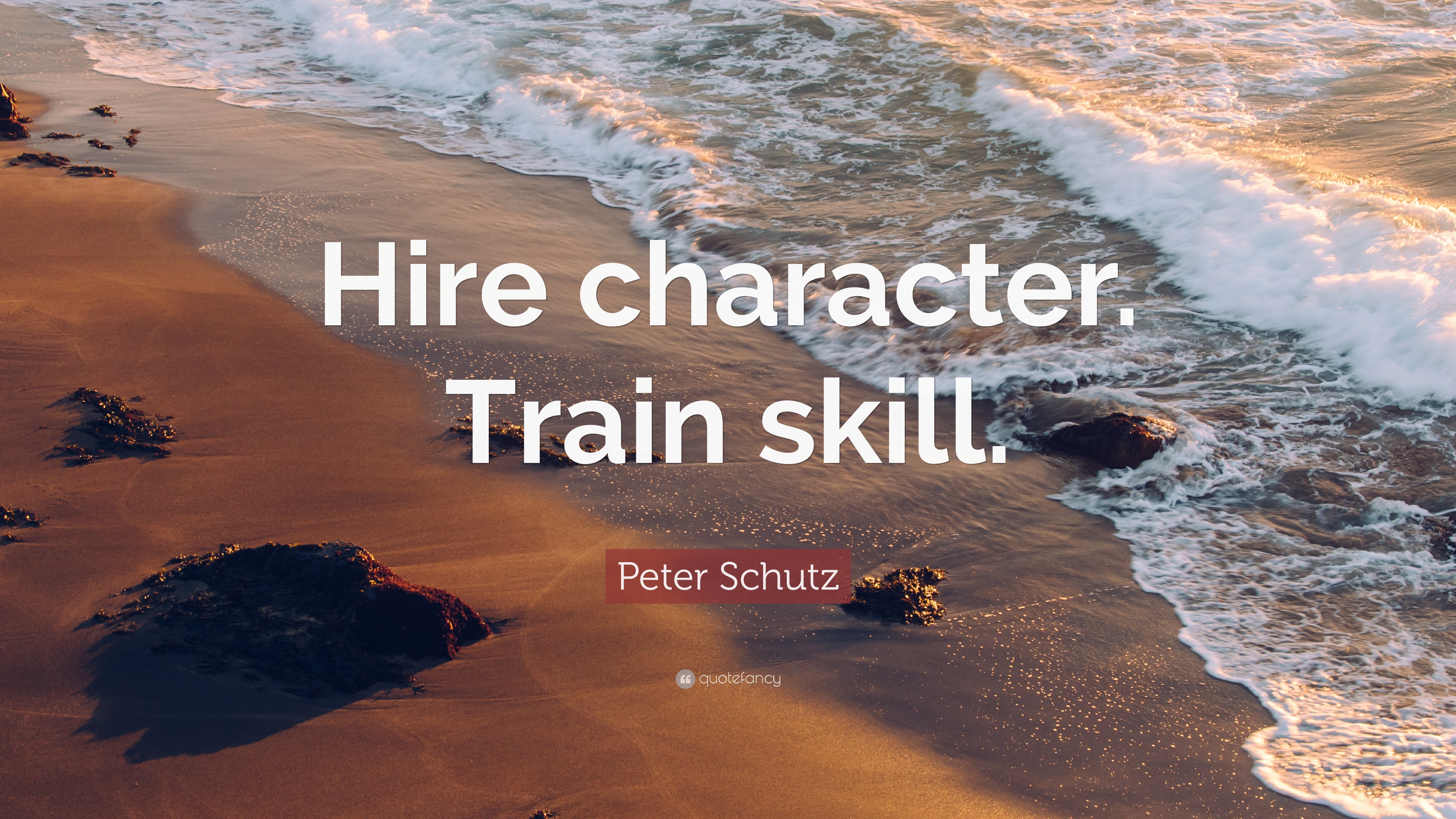 Peter Schutz Quote “Hire character. Train skill.” (19 wallpapers