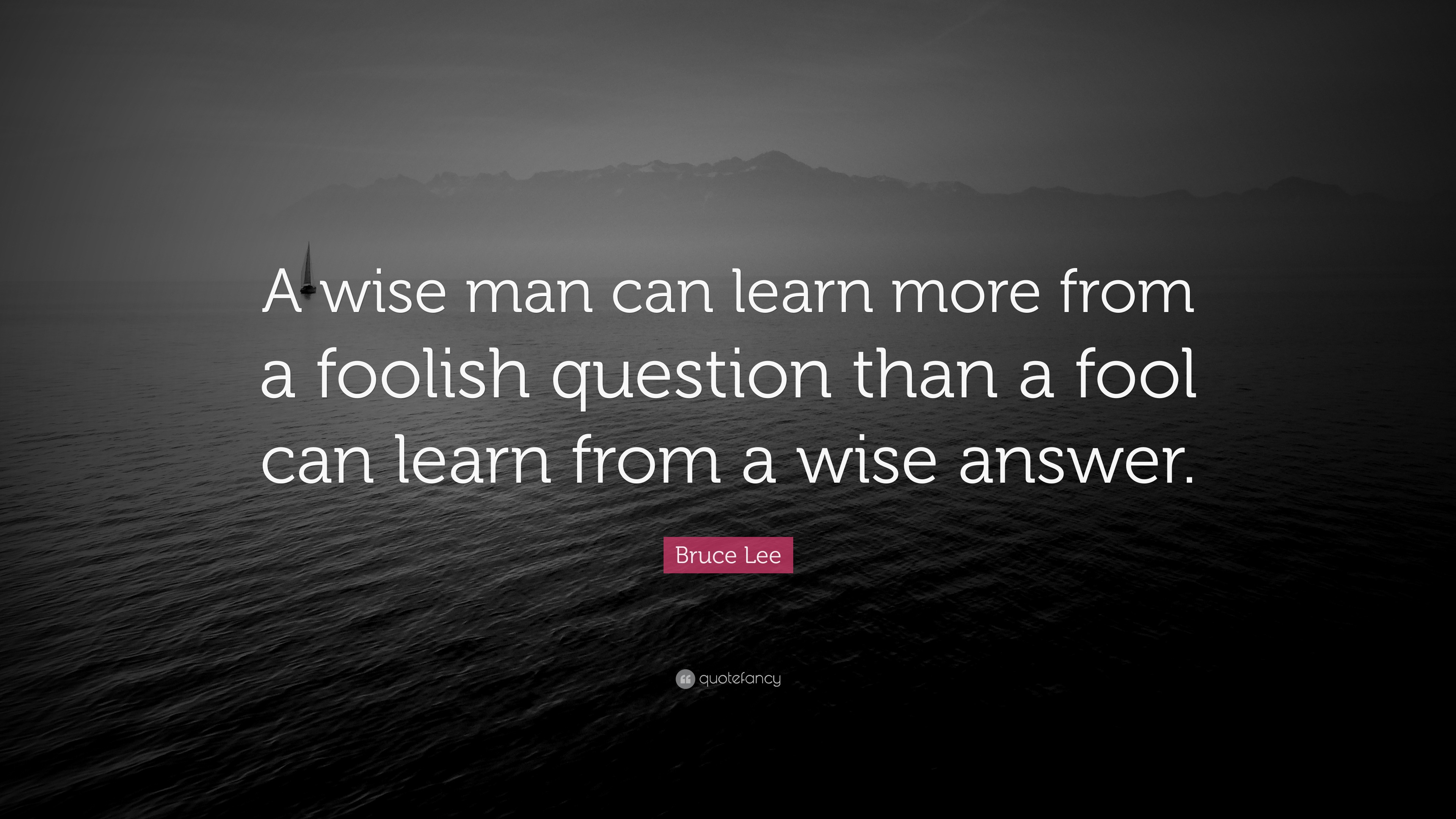 Bruce Lee Quote: "A wise man can learn more from a foolish ...