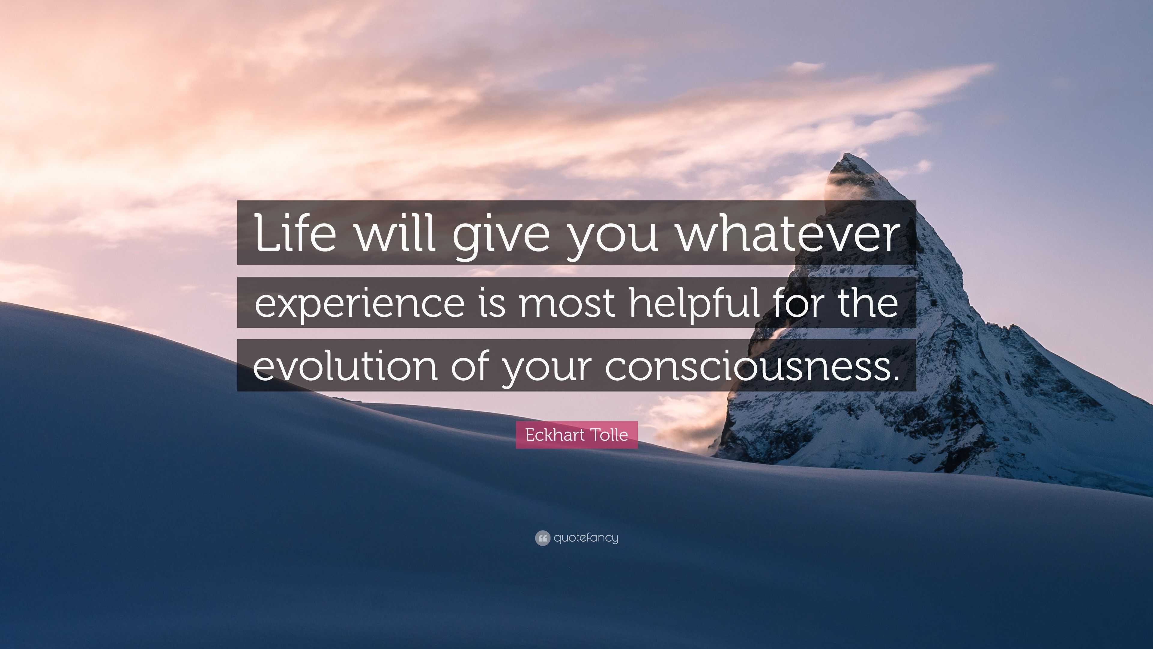 Eckhart Tolle Quote “Life will give you whatever experience is most