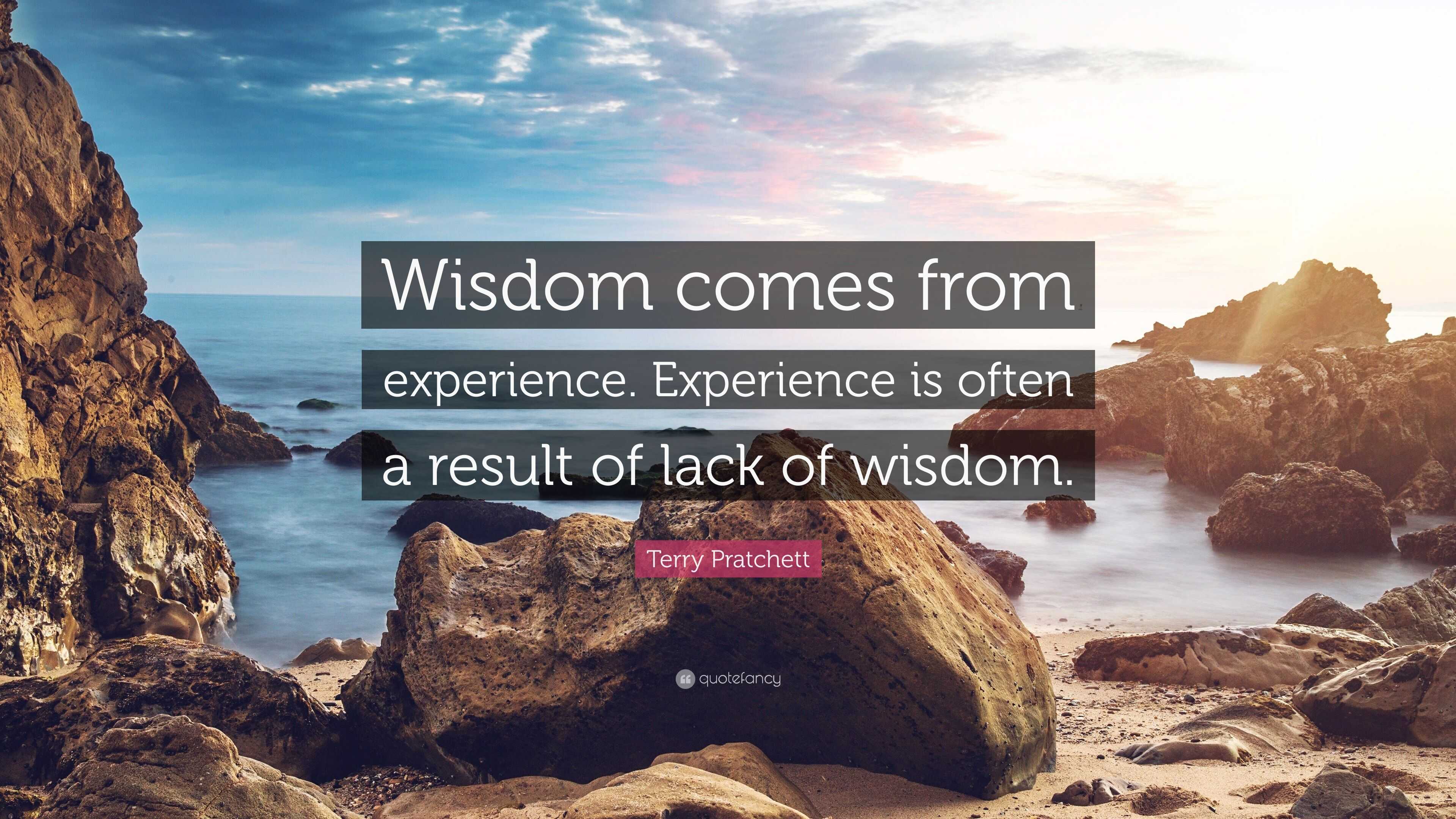 Terry Pratchett Quote: “Wisdom comes from experience. Experience is ...