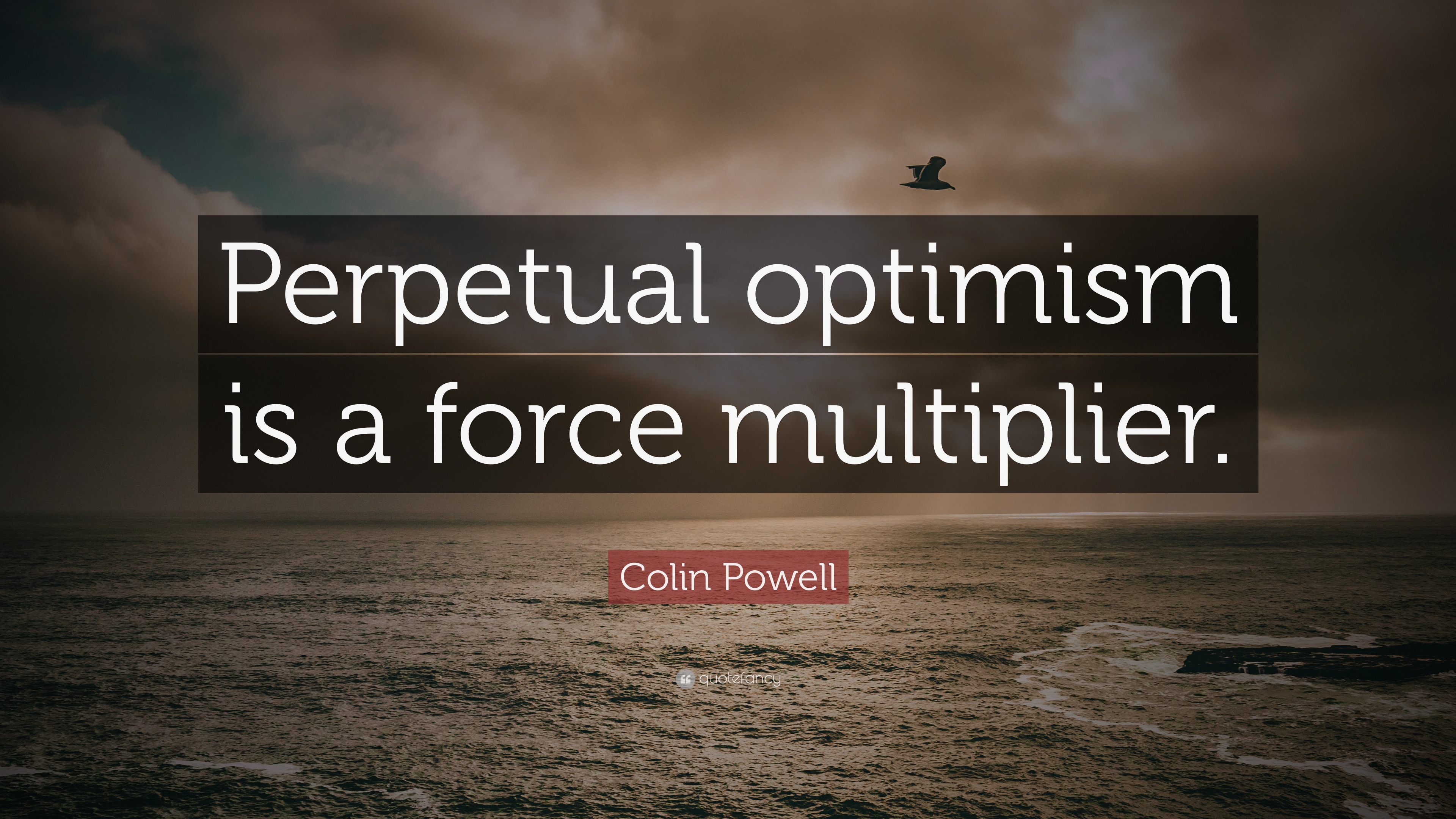 Colin Powell Quote: “Perpetual optimism is a force multiplier.”