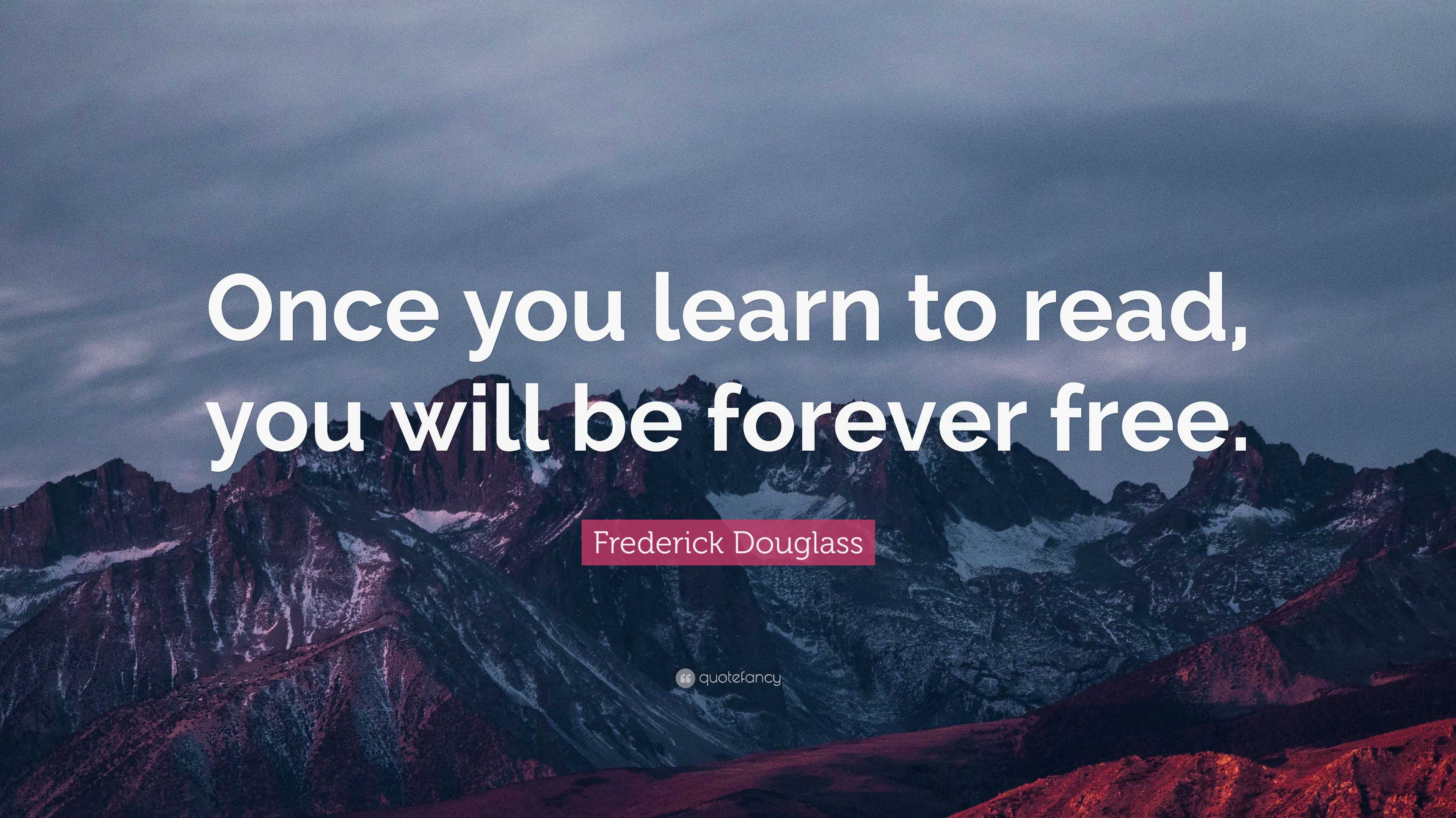 Once you learn to read, you will be forever free page image