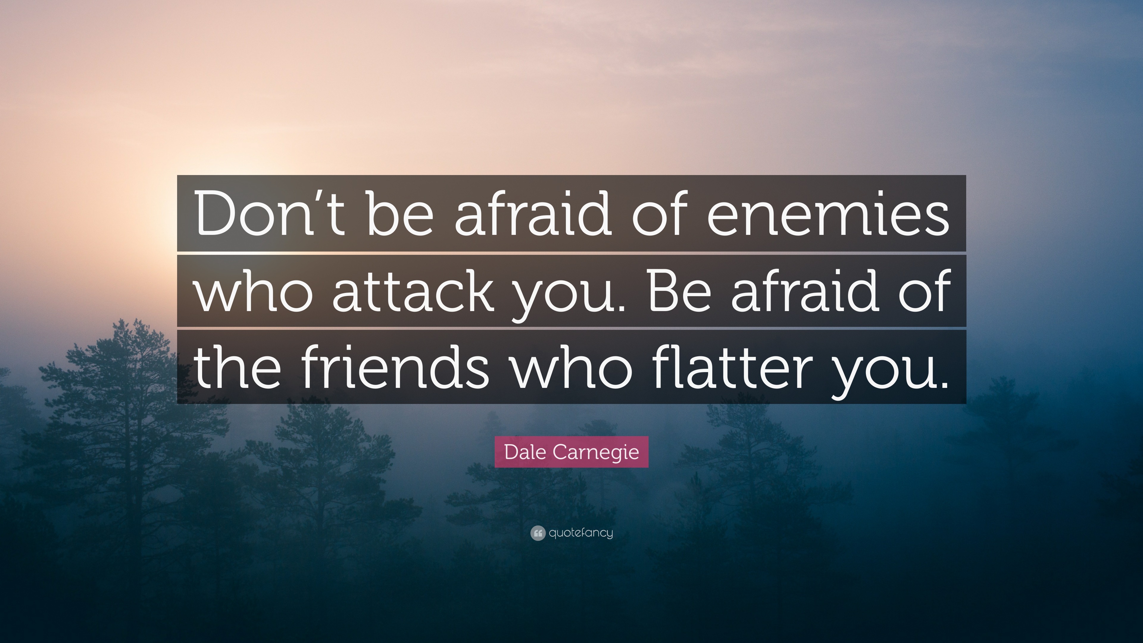 Dale Carnegie Quote “Don’t be afraid of enemies who attack you. Be