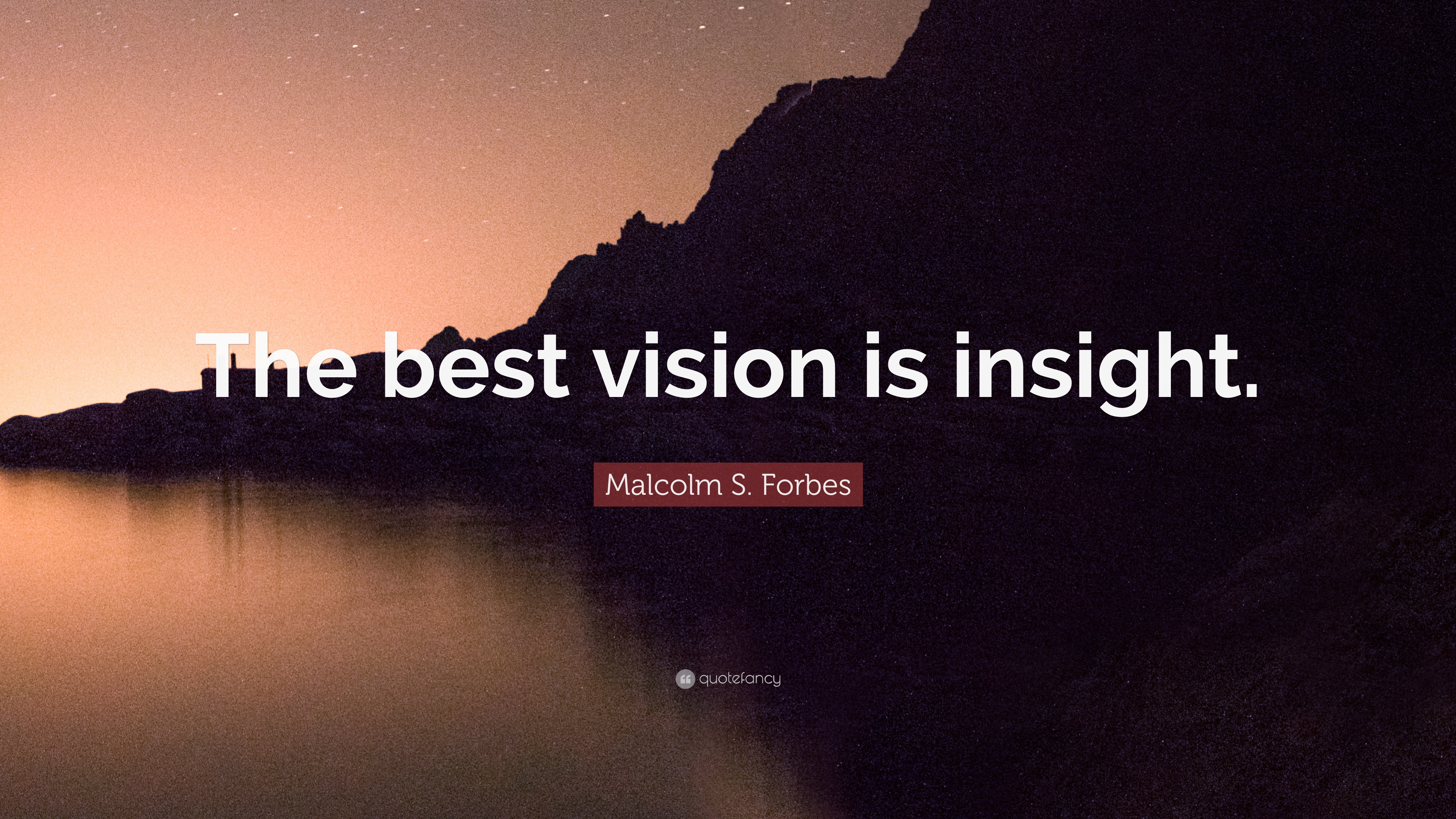 Malcolm S. Forbes Quote: “The best vision is insight.”