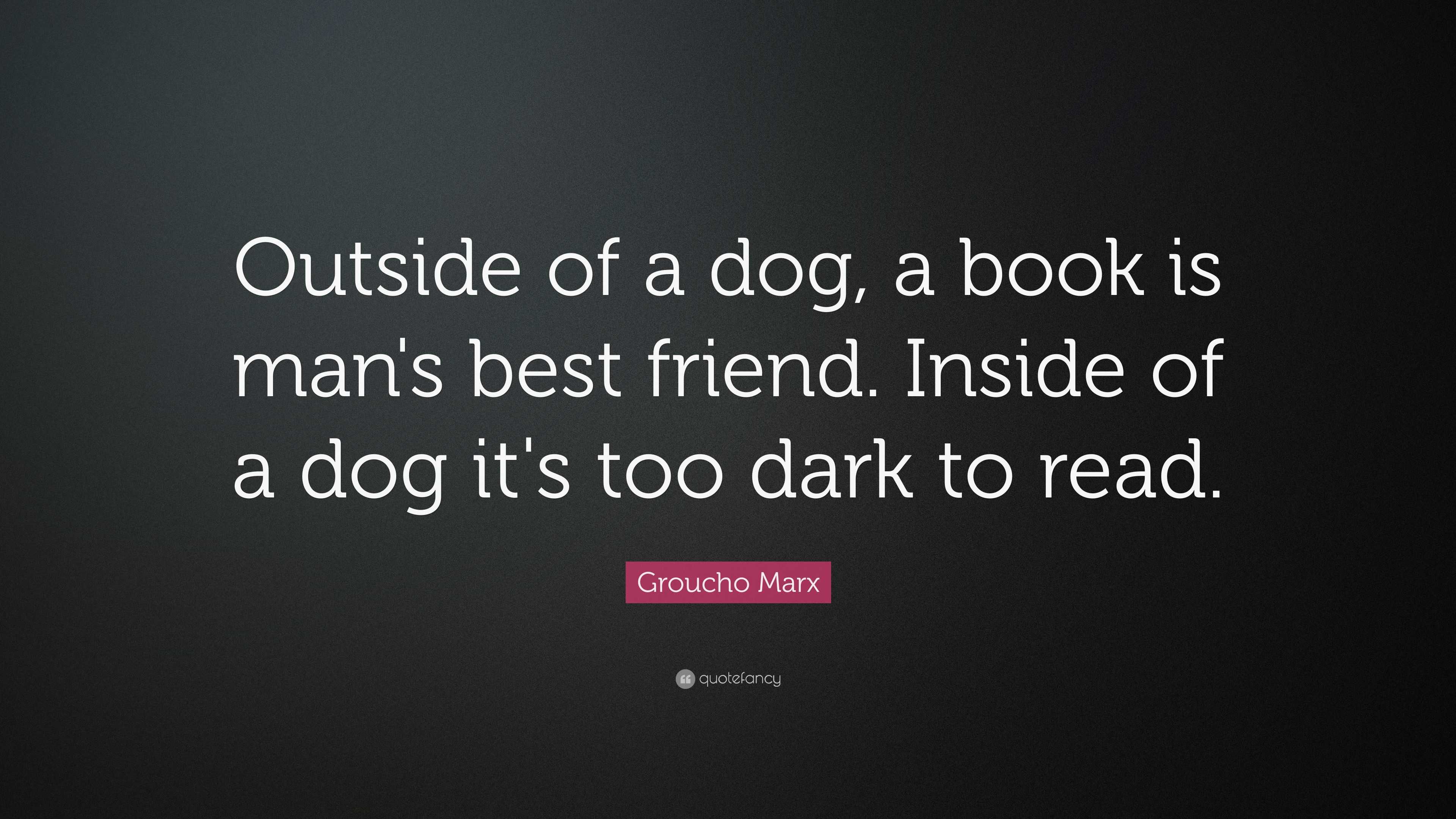 Groucho Marx Quote: “Outside of a dog, a book is man's best friend