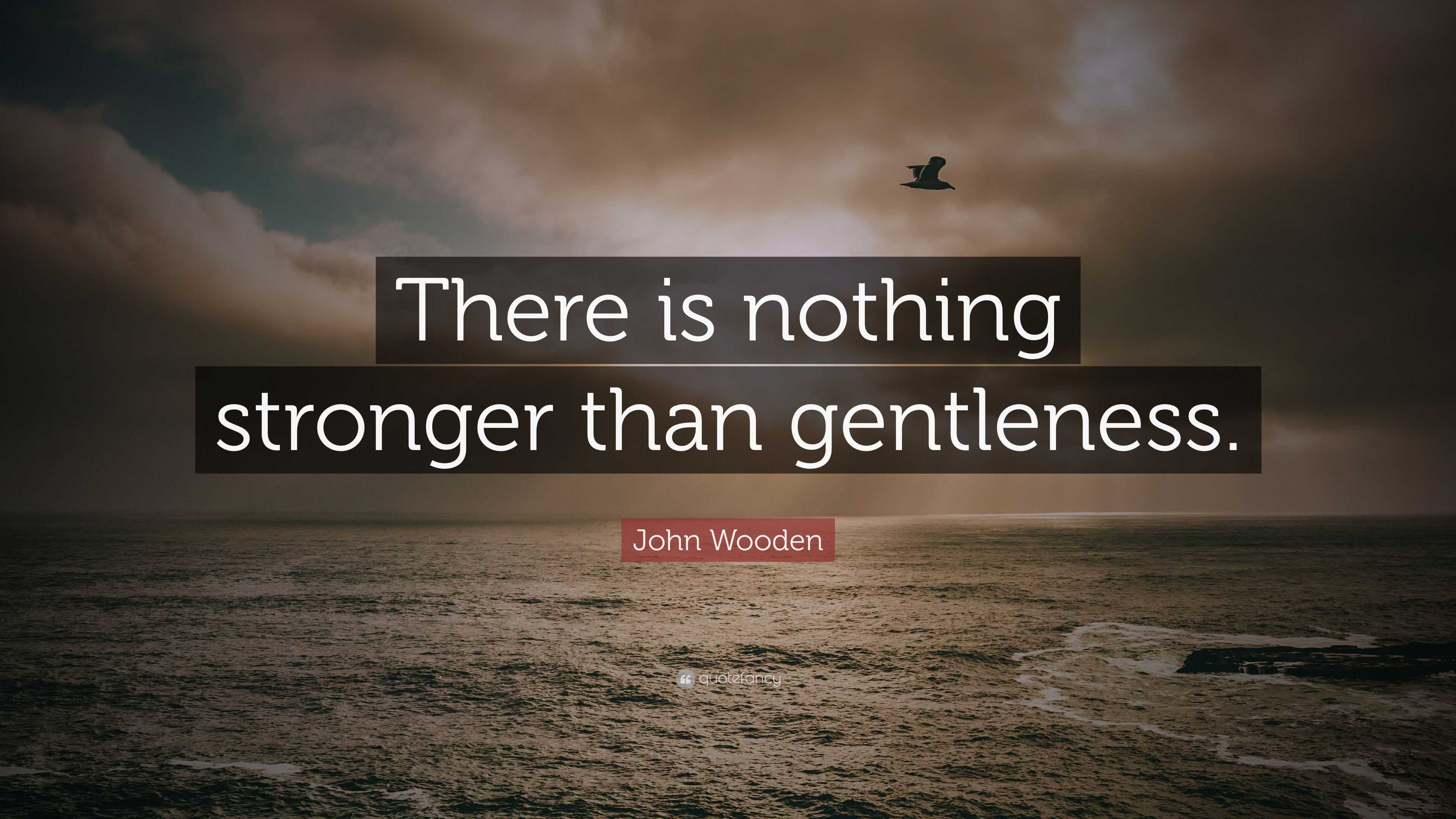 John Wooden Quote: “There is nothing stronger than gentleness.”