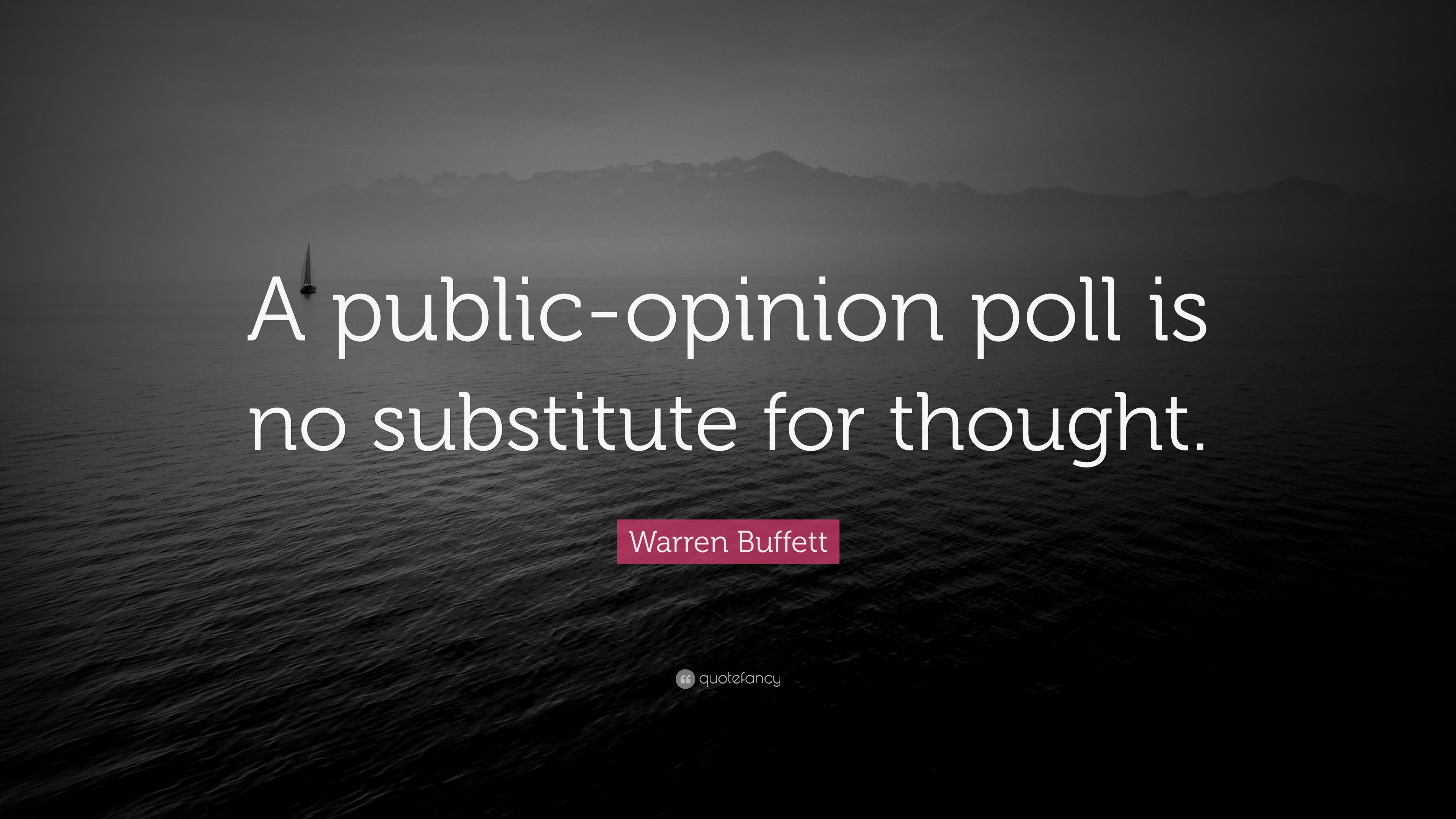 Warren Buffett Quote: “A public-opinion poll is no substitute for thought.”