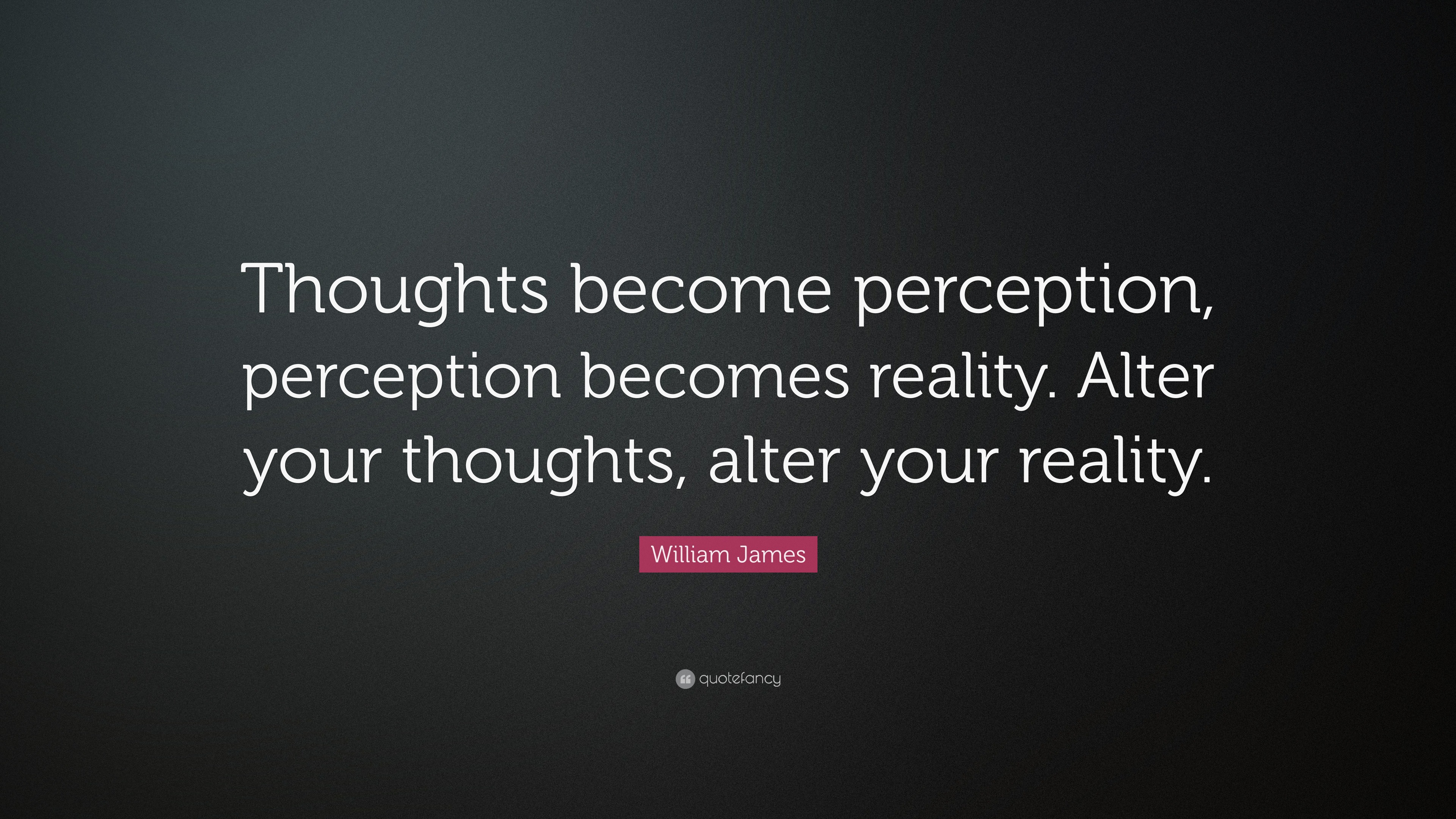 William James Quote “Thoughts perception