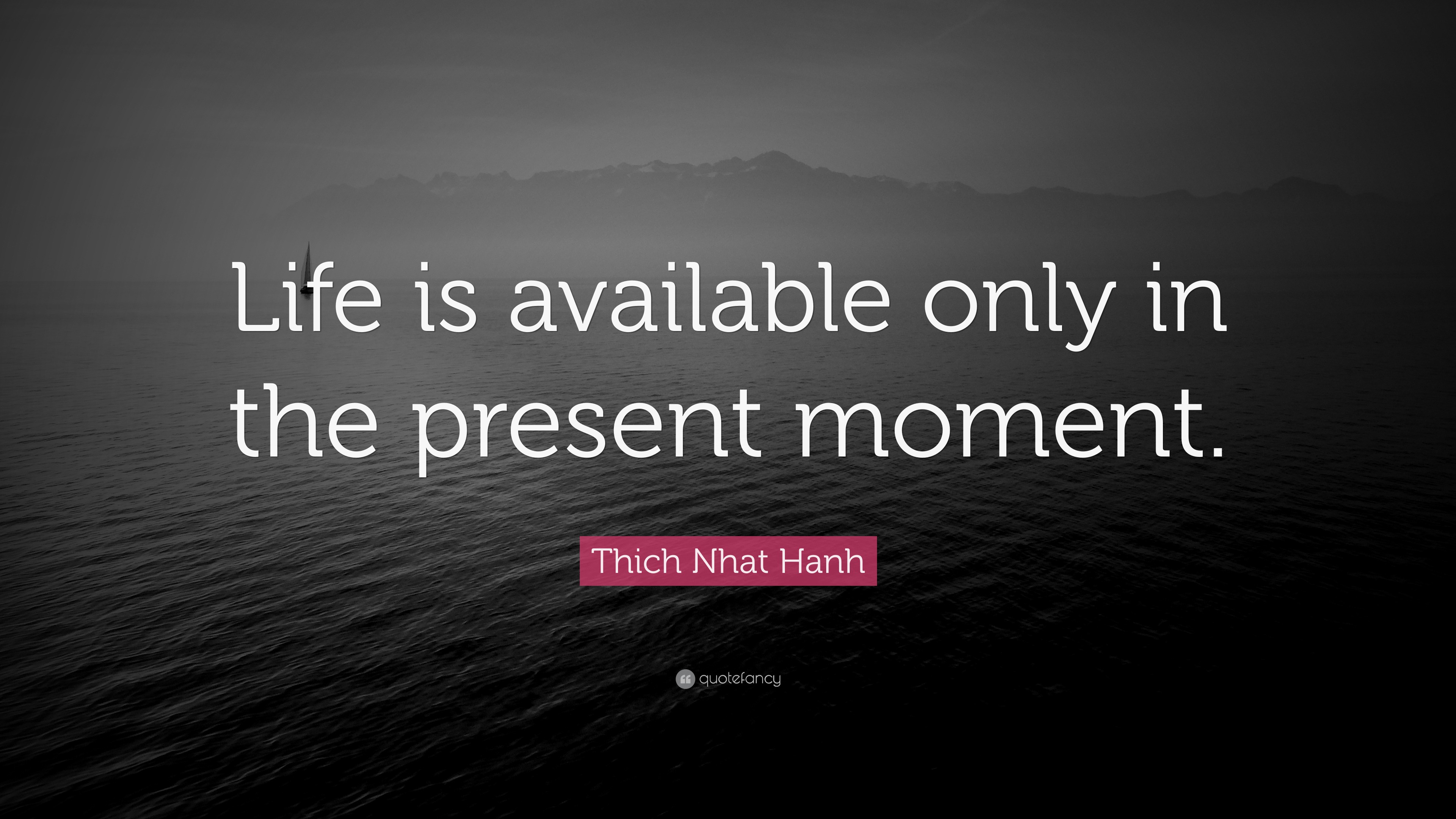 Thich Nhat Hanh Quote: “Life is available only in the present moment.”