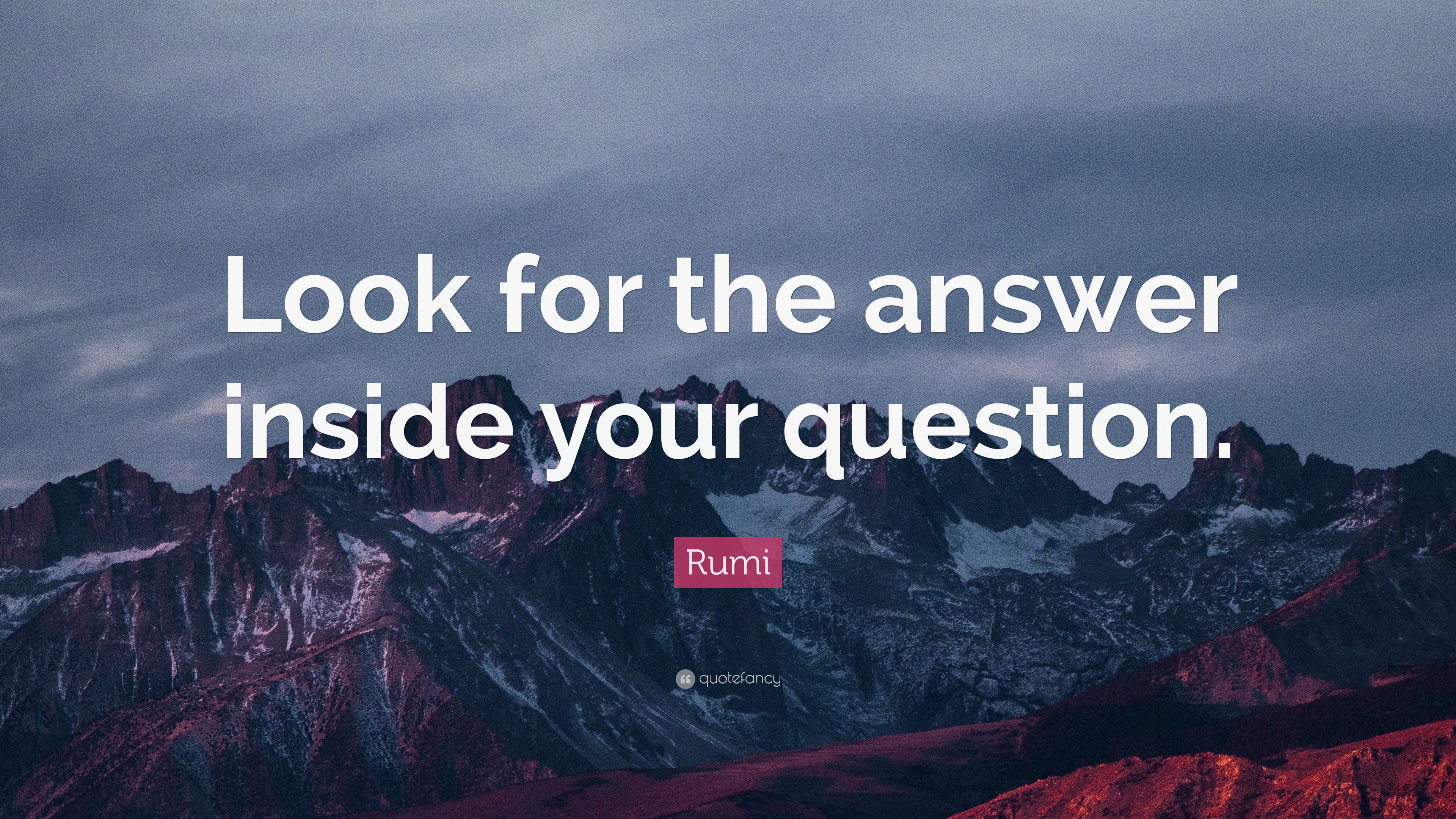 Rumi Quote: “Look for the answer inside your question.”