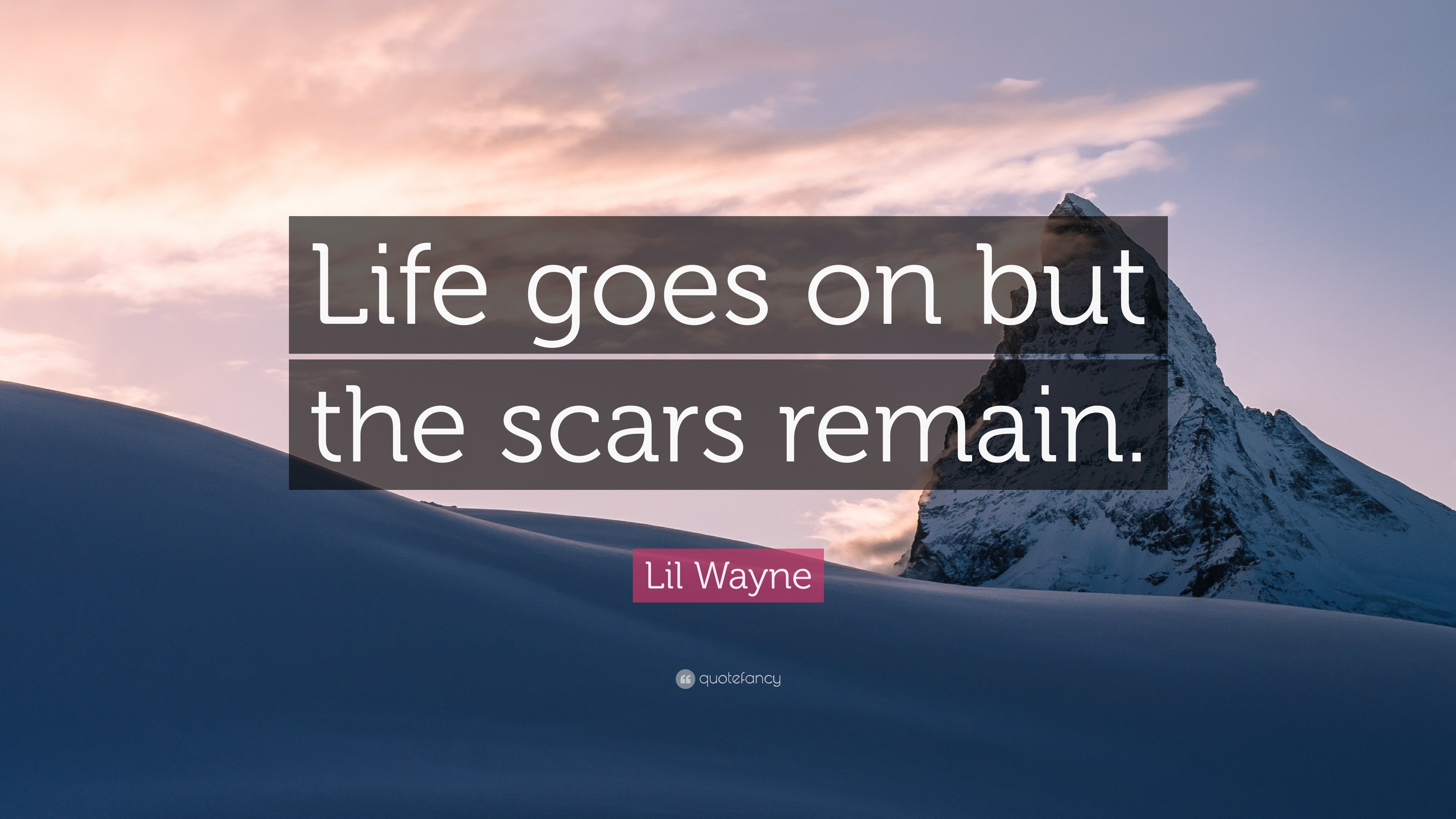 Lil Wayne Quote “Life goes on but the scars remain.”
