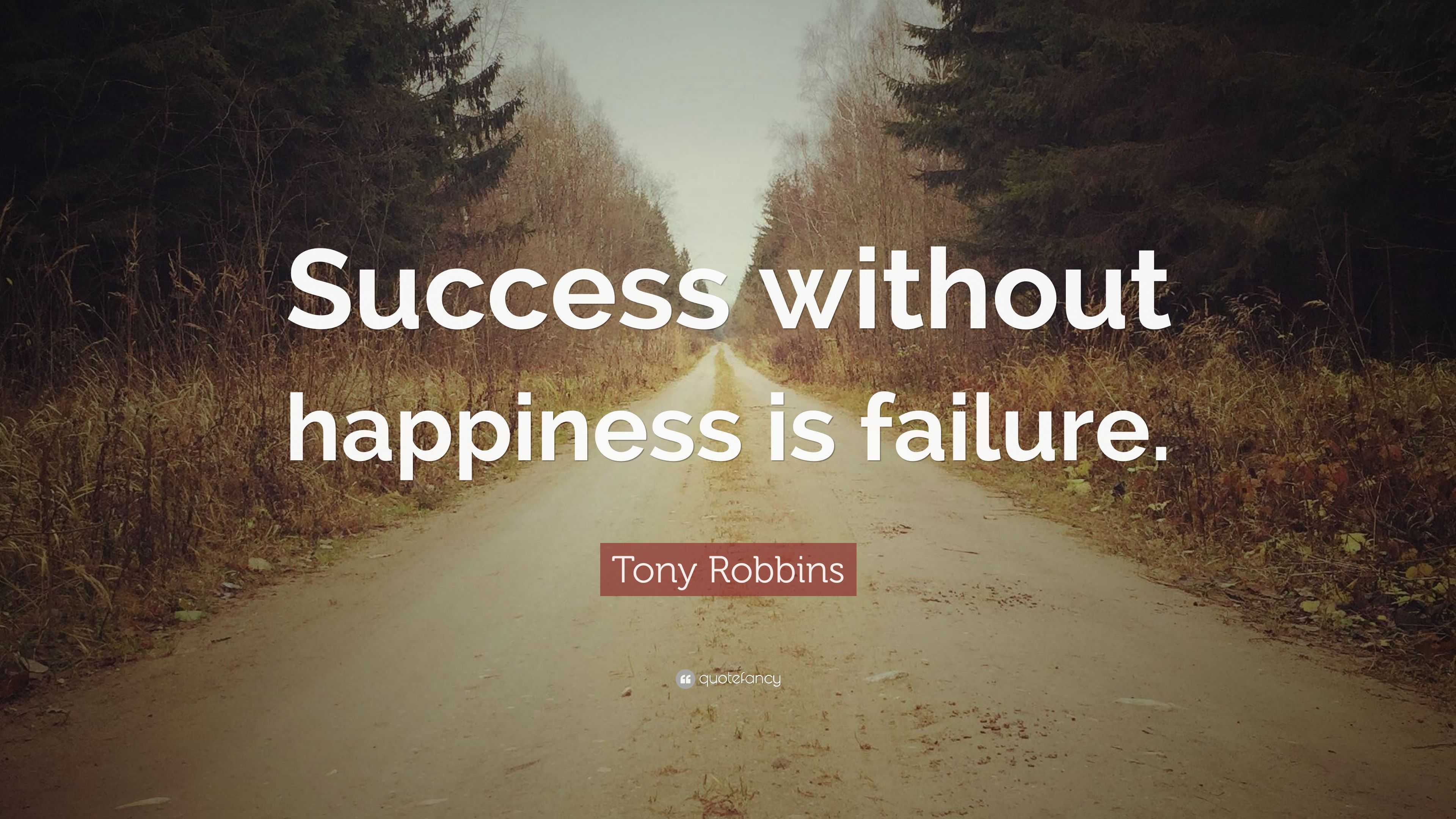 Tony Robbins Quote   Success  without happiness  is failure 
