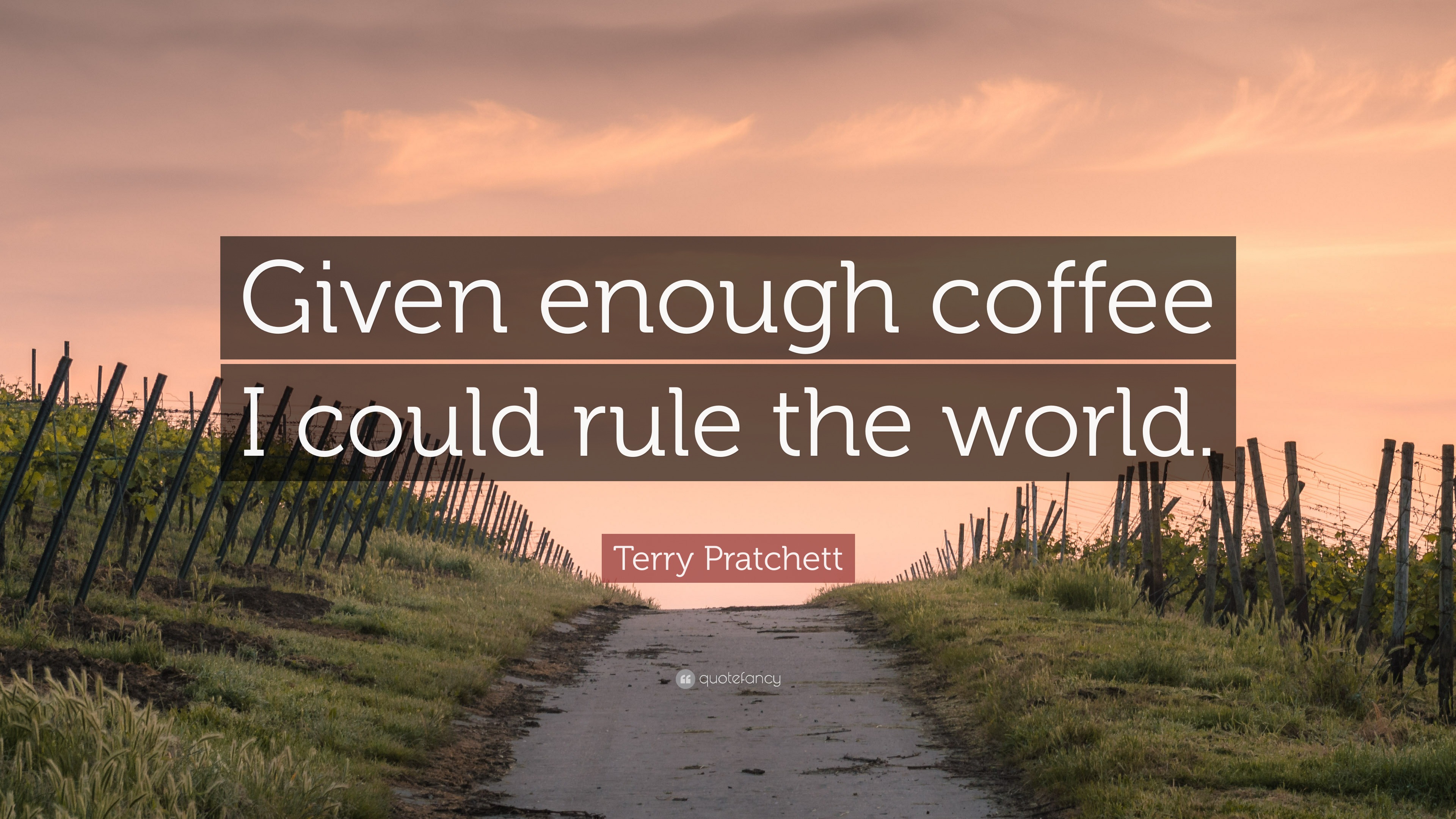 Terry Pratchett Quote: “Given enough coffee I could rule the world.”