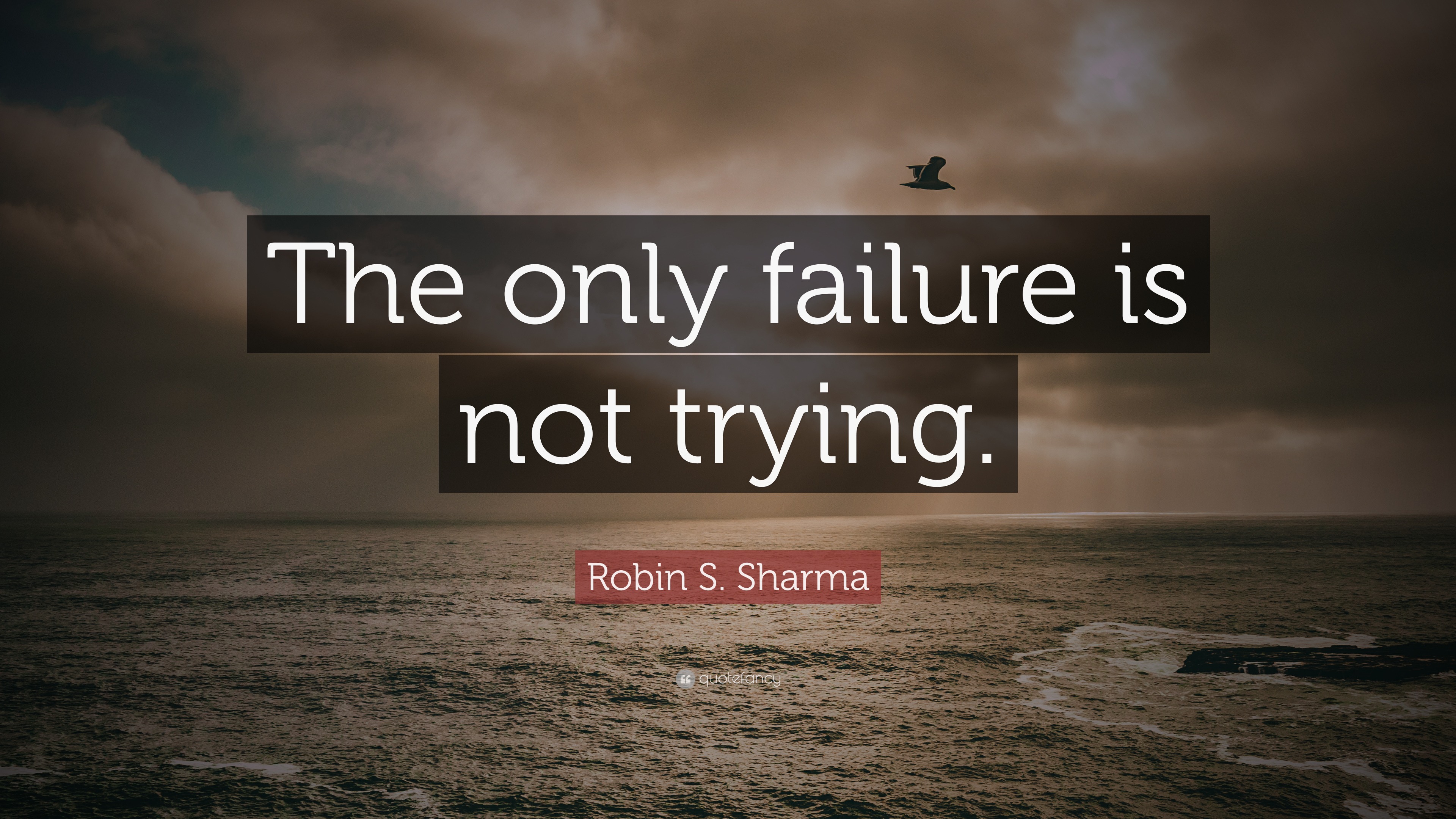 Robin S. Sharma Quote: “The only failure is not trying.”